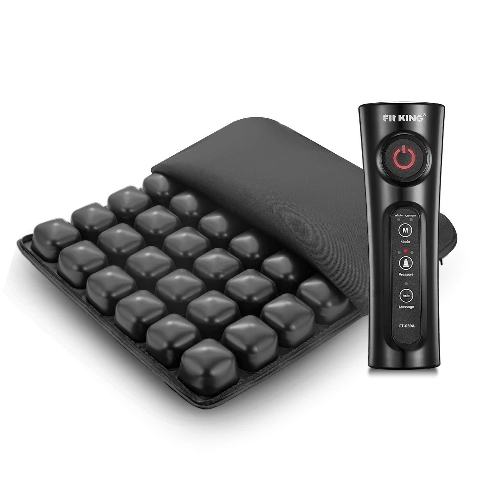 FIT KING Rechargeable Electric Inflatable Air Seat Cushion with Massage Mode for Wheelchair Office Chair and Car Seat FT-039A