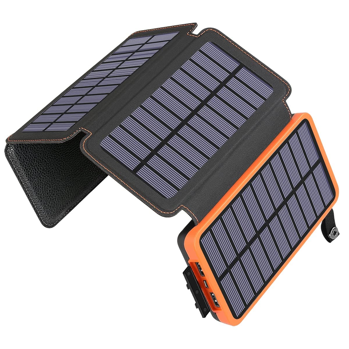 A ADDTOP Solar Charger Power Bank - 25000mAh Portable Solar Phone Charger with 4 Solar Panels and Dual 2.1A Outputs Outdoor External Battery Pack f...