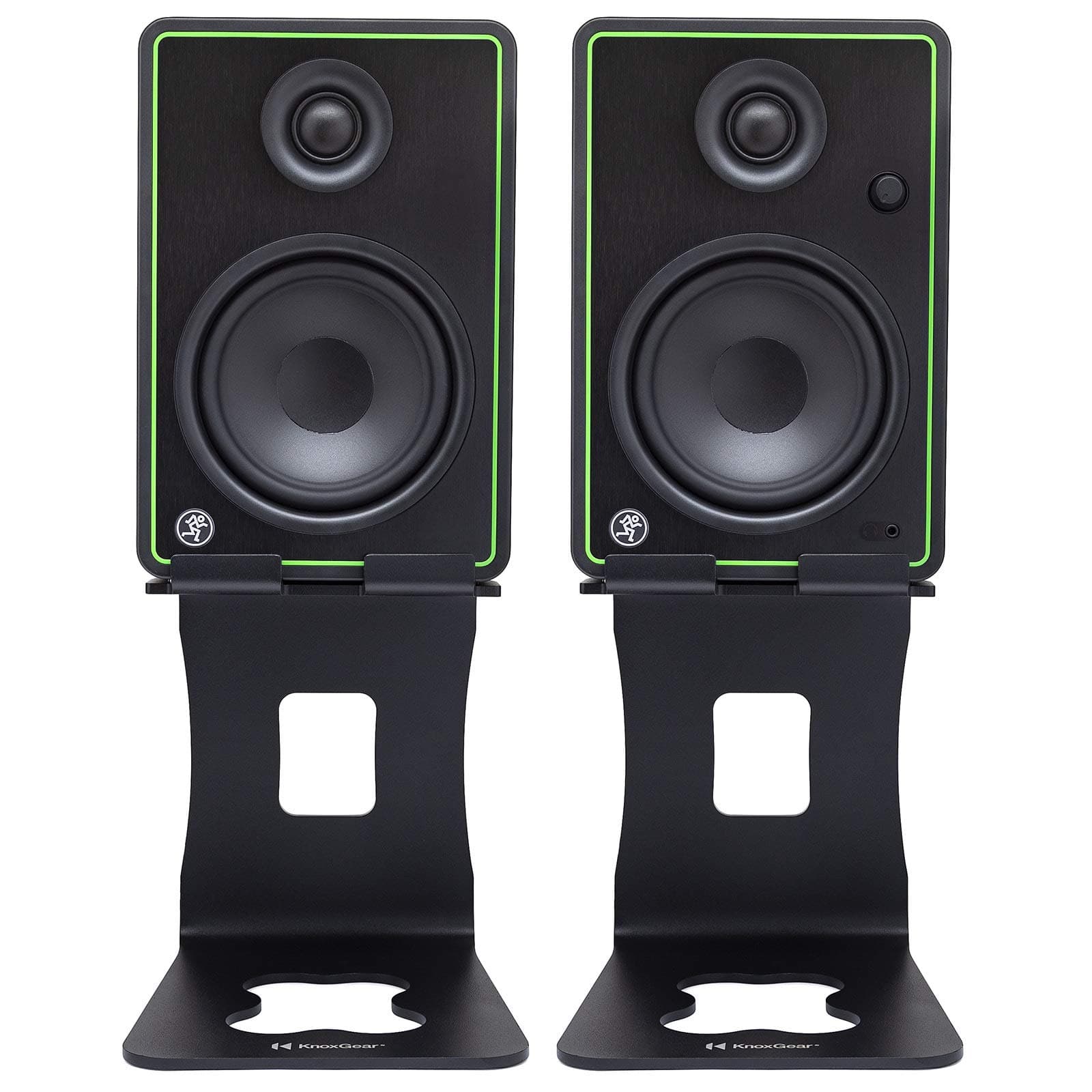 Mackie CR5-XBT 5-Inch Multimedia Monitors with Bluetooth (Pair) Bundle with Knox Gear Monitor Stands (2 Items)