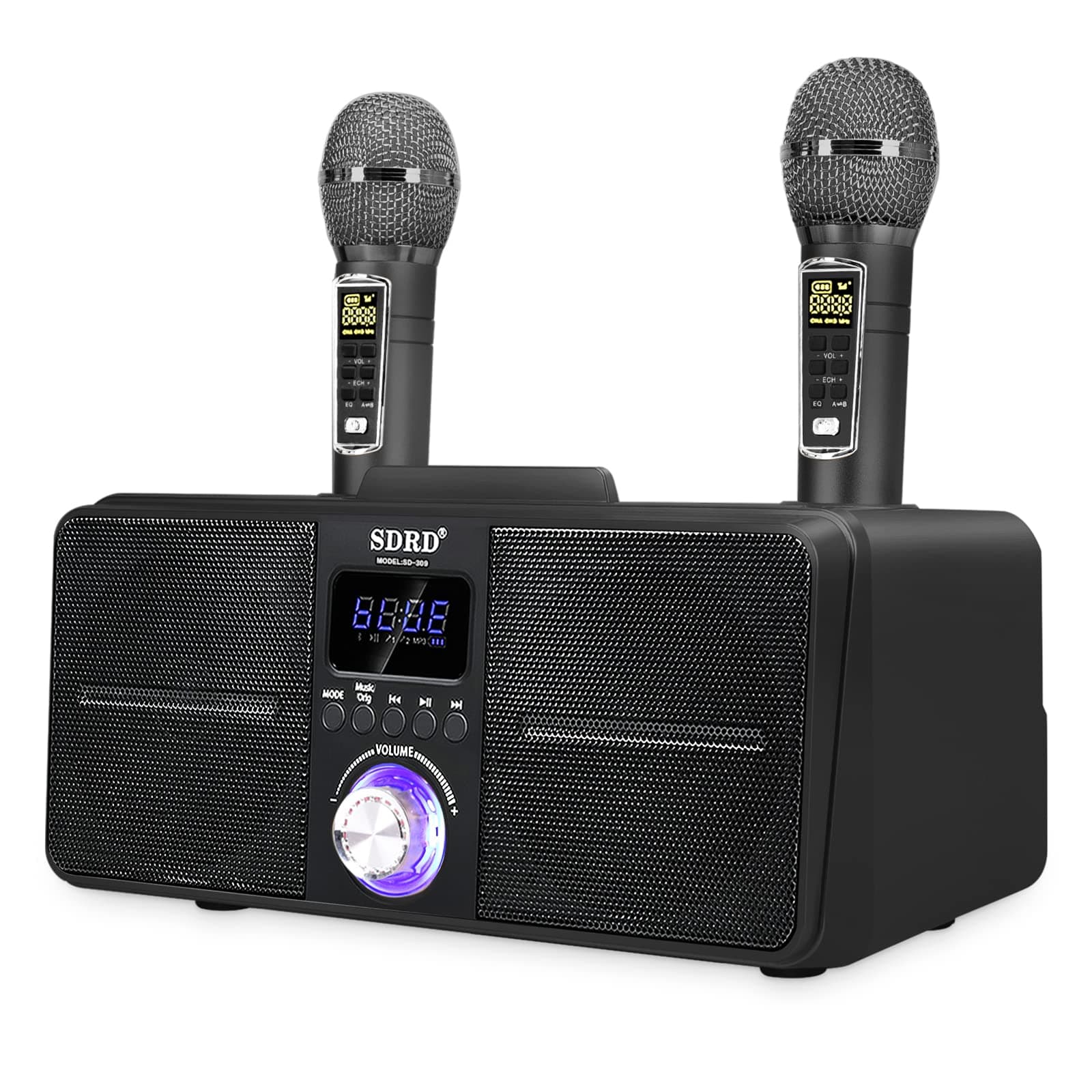 Portable Karaoke Machine for Adults and Kids, Karaoke Machine with 2 Wireless Microphone, Bluetooth Speaker PA System, Tablet Holder, TV Singing Ma...