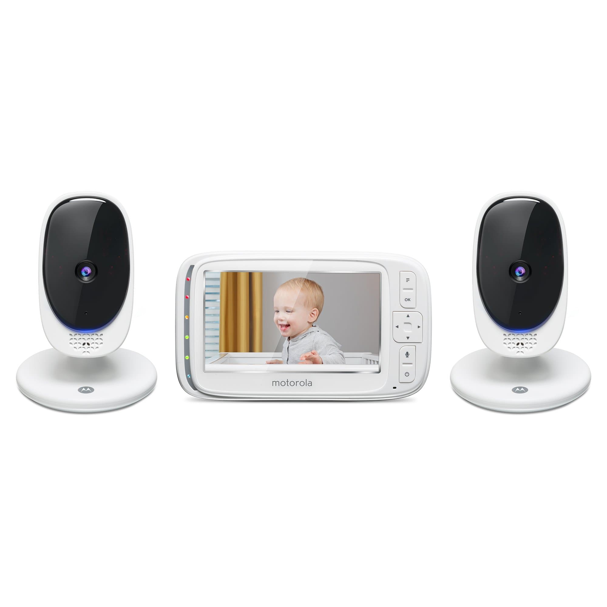 Motorola Comfort 50-2 Video Baby Monitor 5" LCD Color Display and 2 Cameras with Digital Zoom, Two-Way Audio, Infrared Night Vision and 5 Sooth...