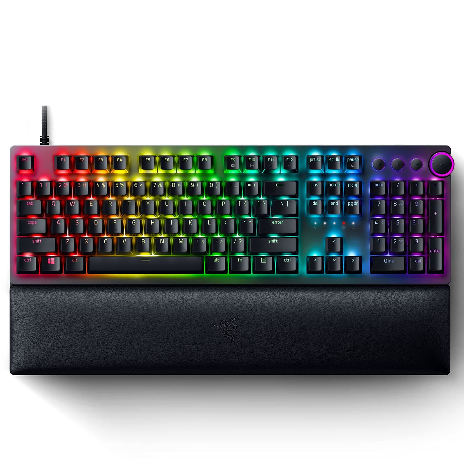 Razer Huntsman V2 Optical Gaming Keyboard: Fastest Clicky Optical Switches w/Quick Keystrokes & 8000Hz Polling Rate - Doubleshot PBT Keycaps - Dedi...