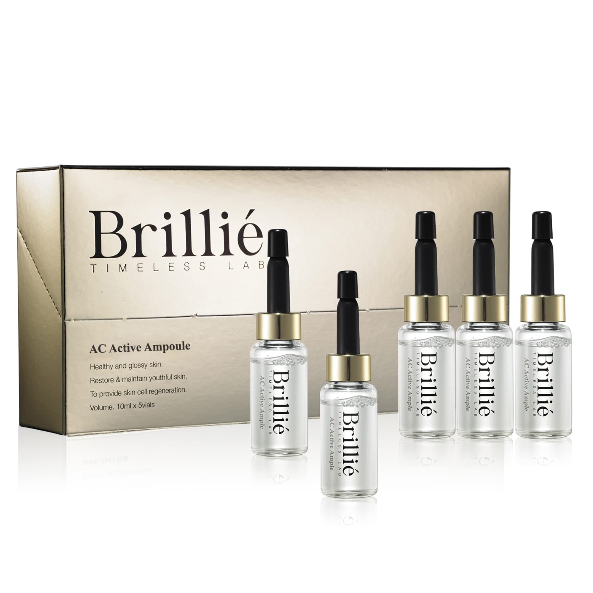 Brillie Energizing Active Cica Brightening Ampoule Serum All-Day Hydration with Hyaluronic Acid (Cica Ampoule)