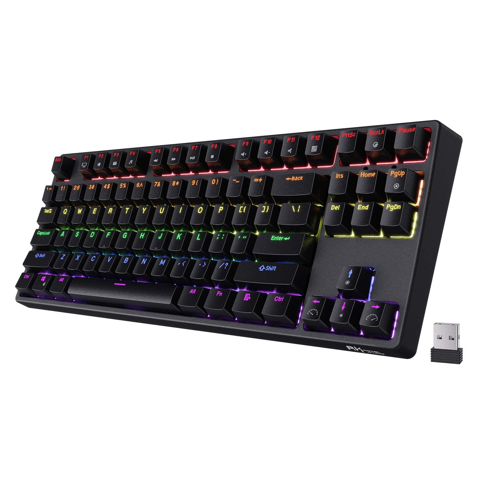 RK ROYAL KLUDGE RK87 Sink87G RGB Wireless TKL Mechanical Gaming Keyboard, 87 Keys No Numpad Tenkeyless Compact 2.4G Wireless Keyboard with Tactile ...