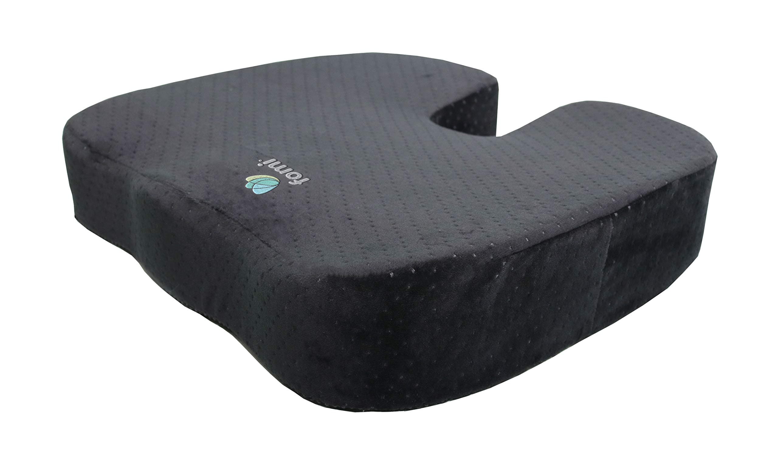 FOMI Extra Thick Firm Coccyx Orthopedic Memory Foam Seat Cushion | Black Large Cushion for Car or Truck Seat, Office Chair, Wheelchair | Back Pain ...