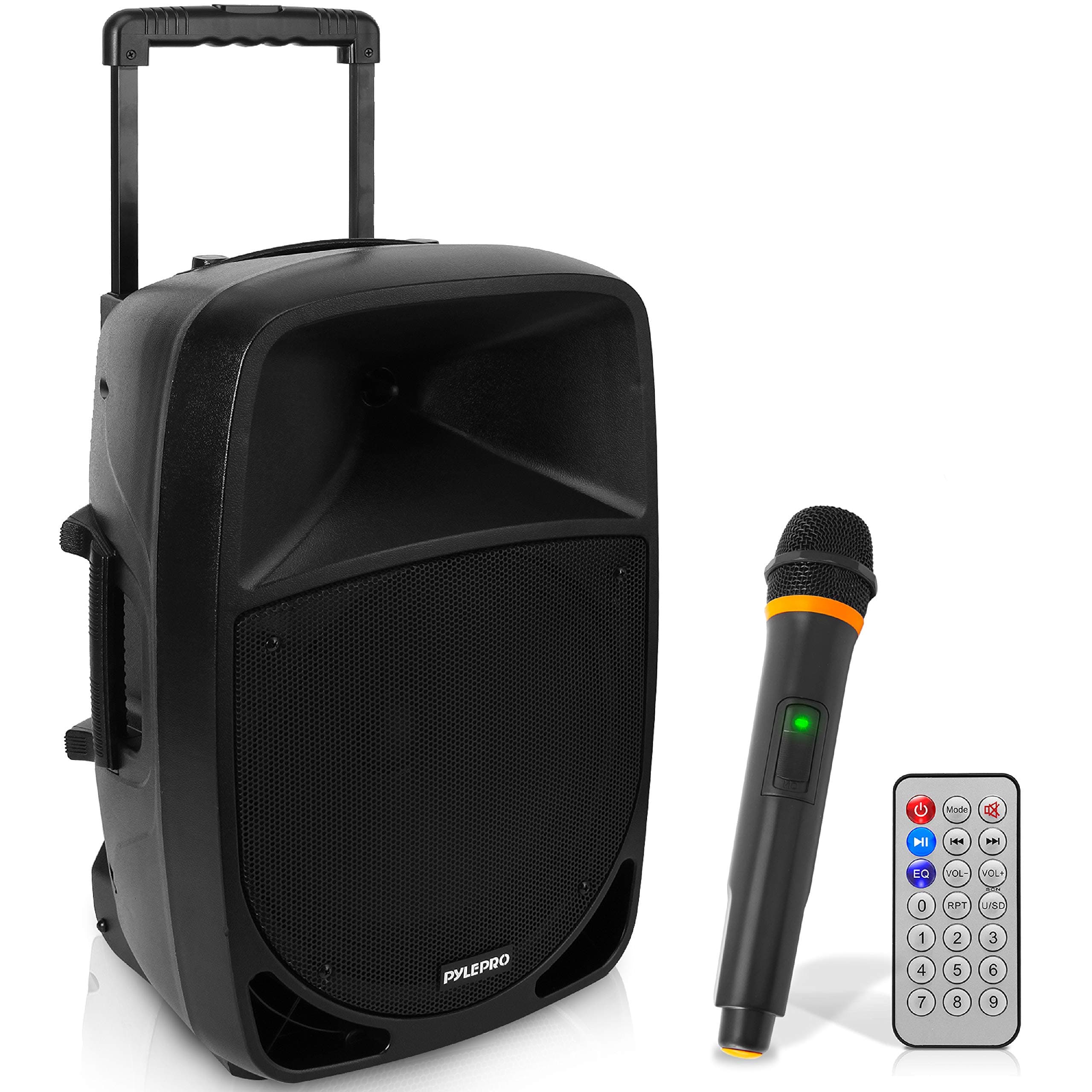 1200W Portable Bluetooth PA Speaker - 12’’ Subwoofer, LED Battery Indicator Lights W/Built-In Rechargeable Battery, MP3/USB/SD Card Reader, and UHF...