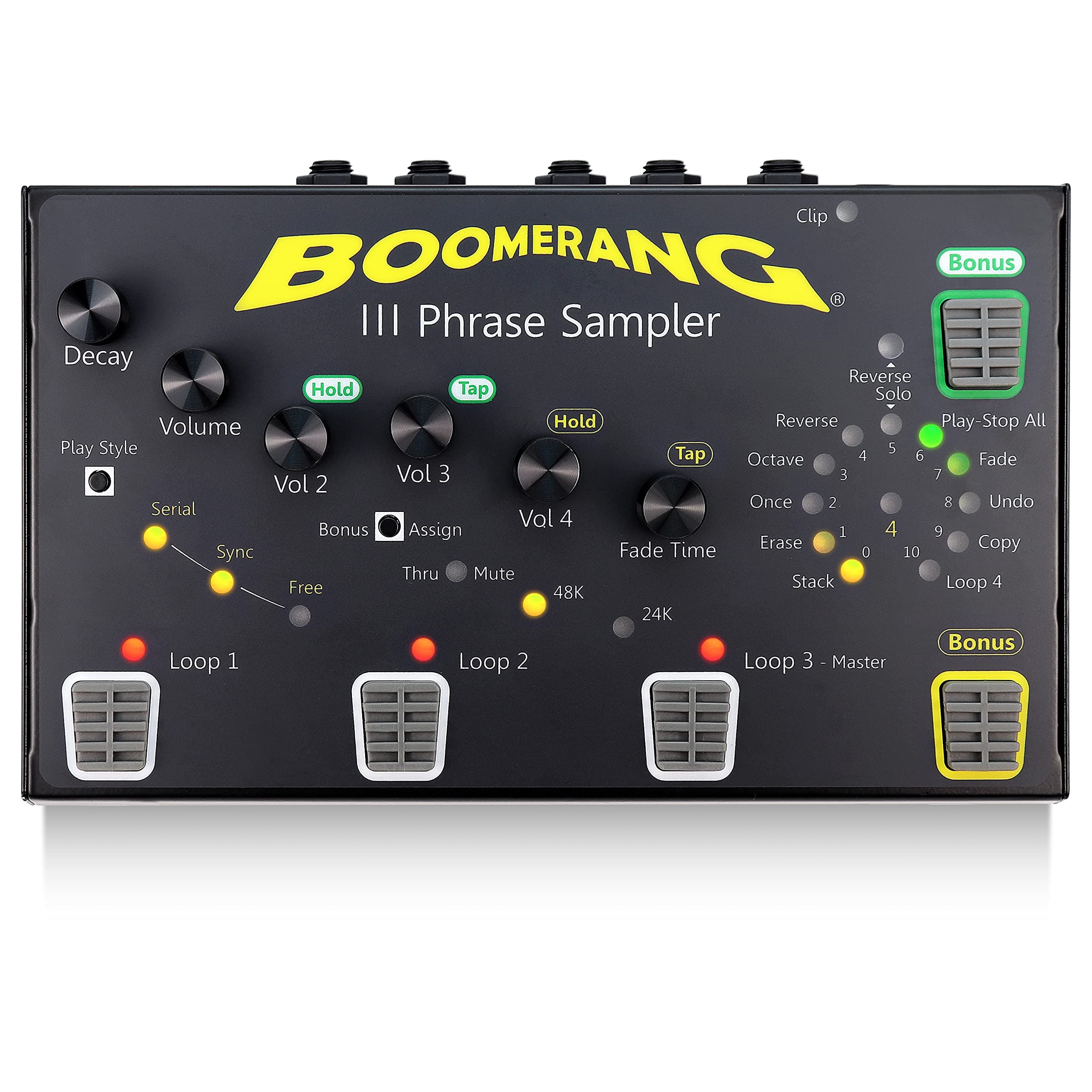 Guitar Looper Pedal BOOMERANG III Phrase Sampler - Run 4 Separate Loops - Multi Effects Loop Pedal Station - Electric Guitar, Bass, Keyboard, DJ - ...