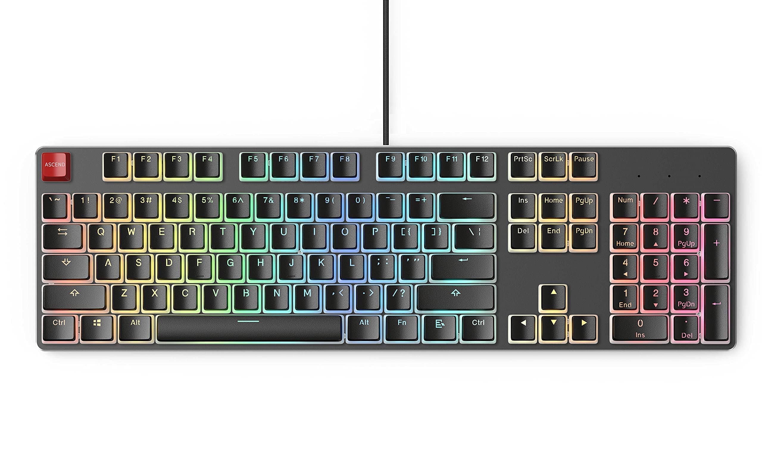 (Barebone Keyboard + Keycaps) Glorious Modular Mechanical Gaming Keyboard (GMMK)- Barebone Edition (Full Size, Black) + Glorious Black Aura Keycaps...