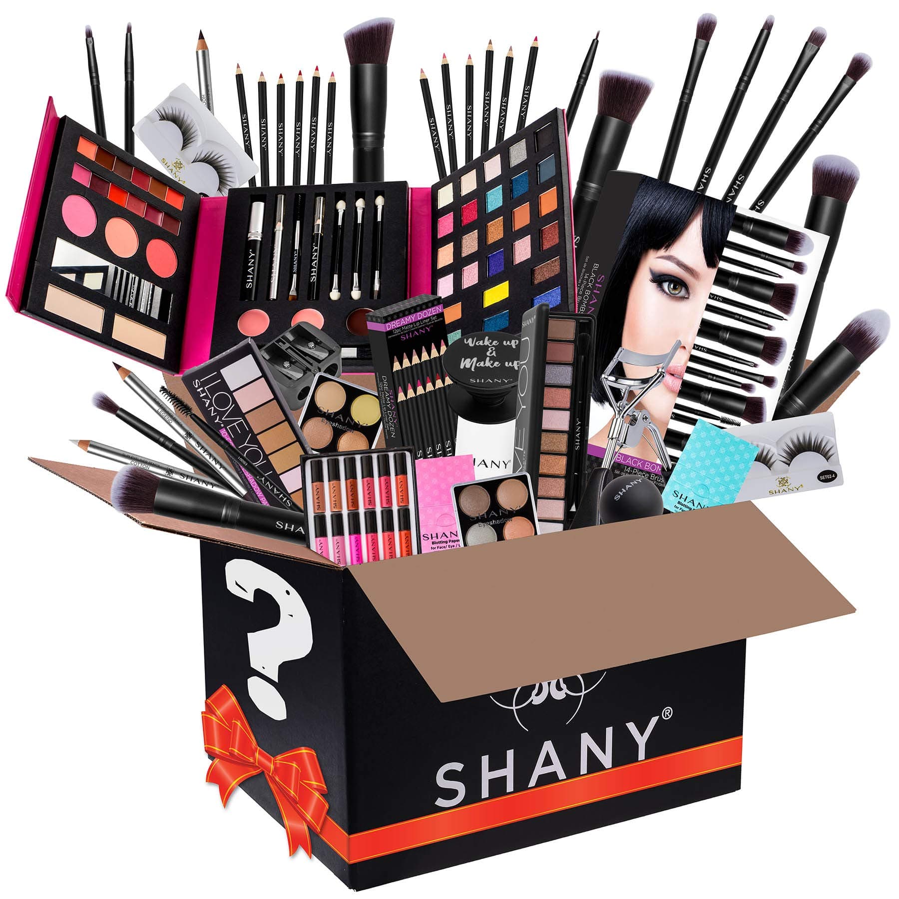 SHANY Gift Surprise - EXCLUSIVE - All in One Makeup Bundle - Includes Pro Makeup Brush Set, Eyeshadow Palette,Makeup Set or Lipgloss Set and etc. -...