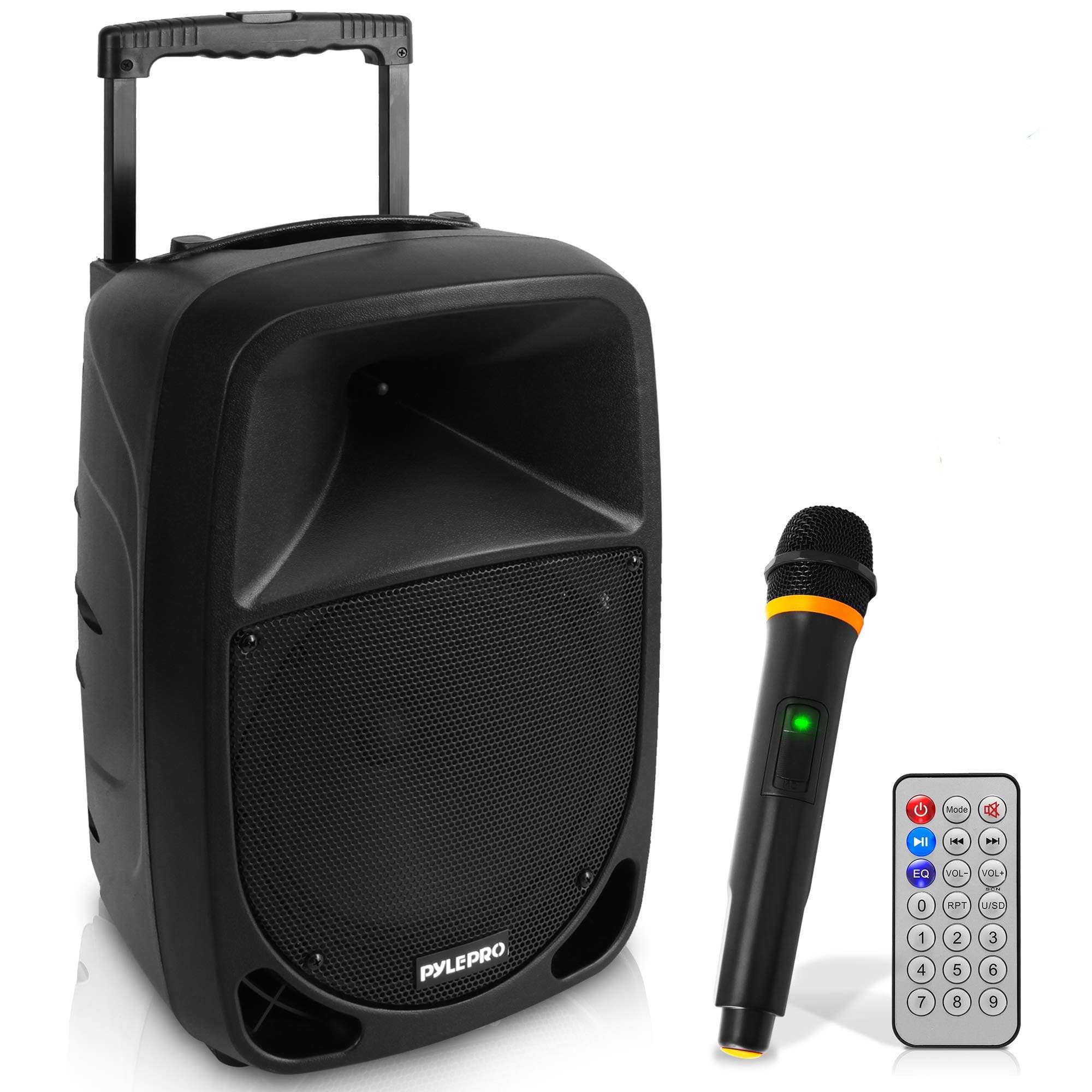 Pyle 1000W Portable Bluetooth PA Speaker - 10'' Karaoke Speaker System with UHF Wireless Microphone, Remote Control & Built-in Rechargeable...