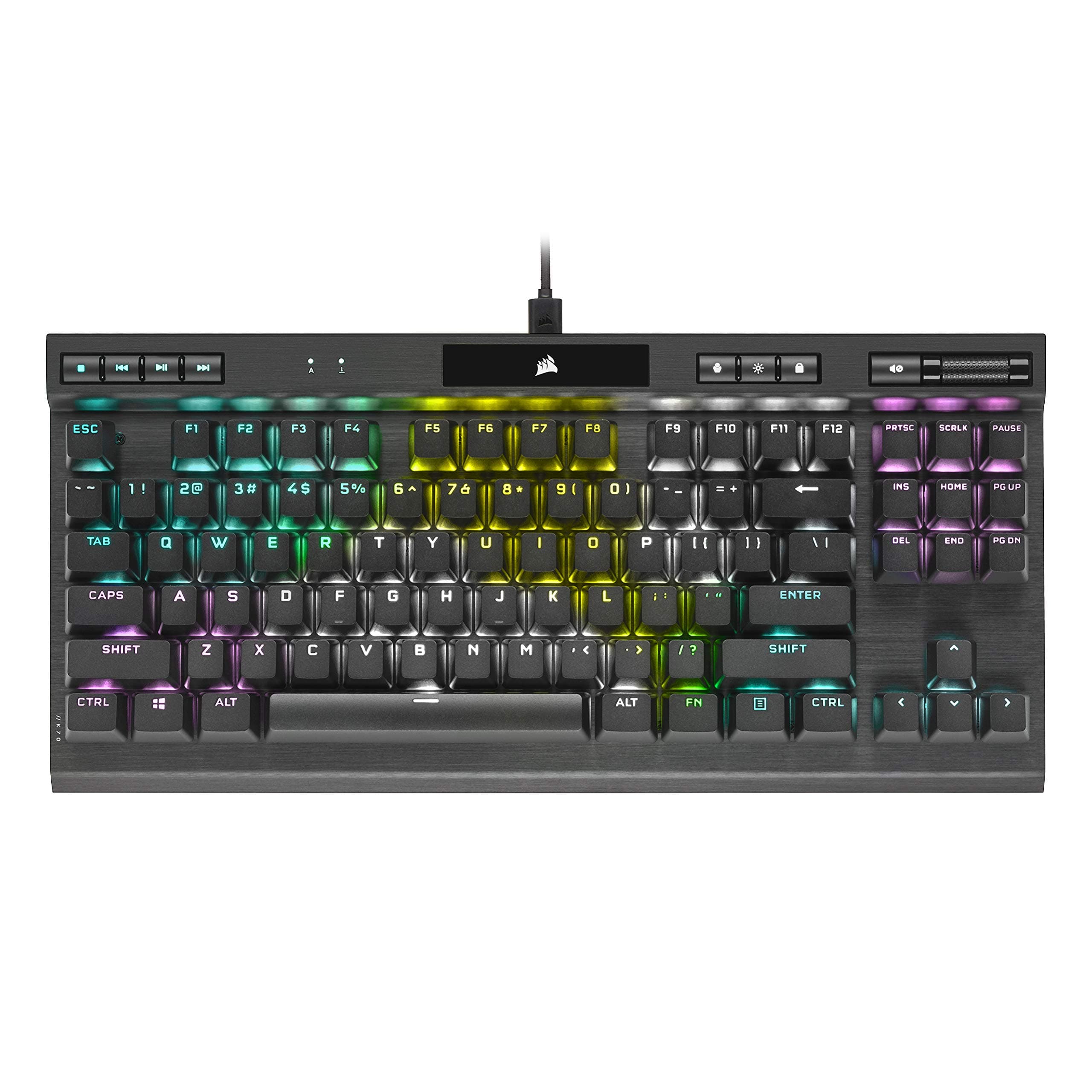 CORSAIR K70 RGB TKL – Champion Series Tenkeyless Mechanical Gaming Keyboard - Cherry MX Speed Keyswitches - Durable Aluminum Frame - Per-Key RGB LE...