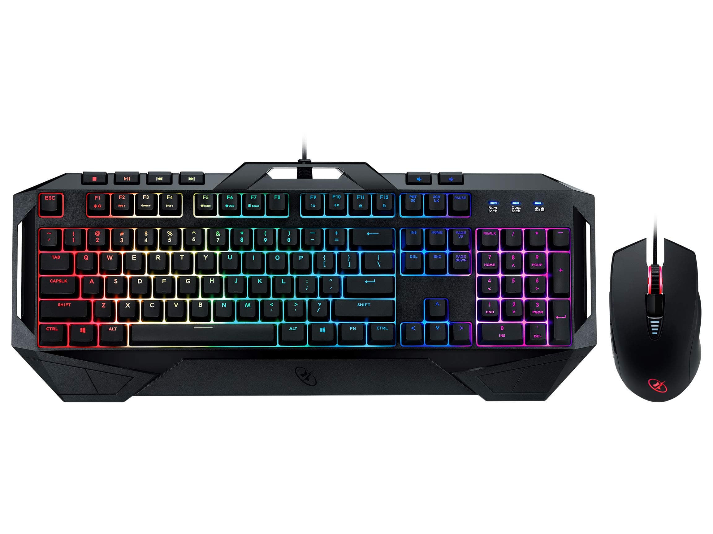ROSEWILL Gaming RGB Keyboard and Mouse Combo, Rainbow RGB Backlit LED Gaming Keyboard, Membrane Style w/ Mechanical Feel Keyboard w/ Multi-Media Ke...