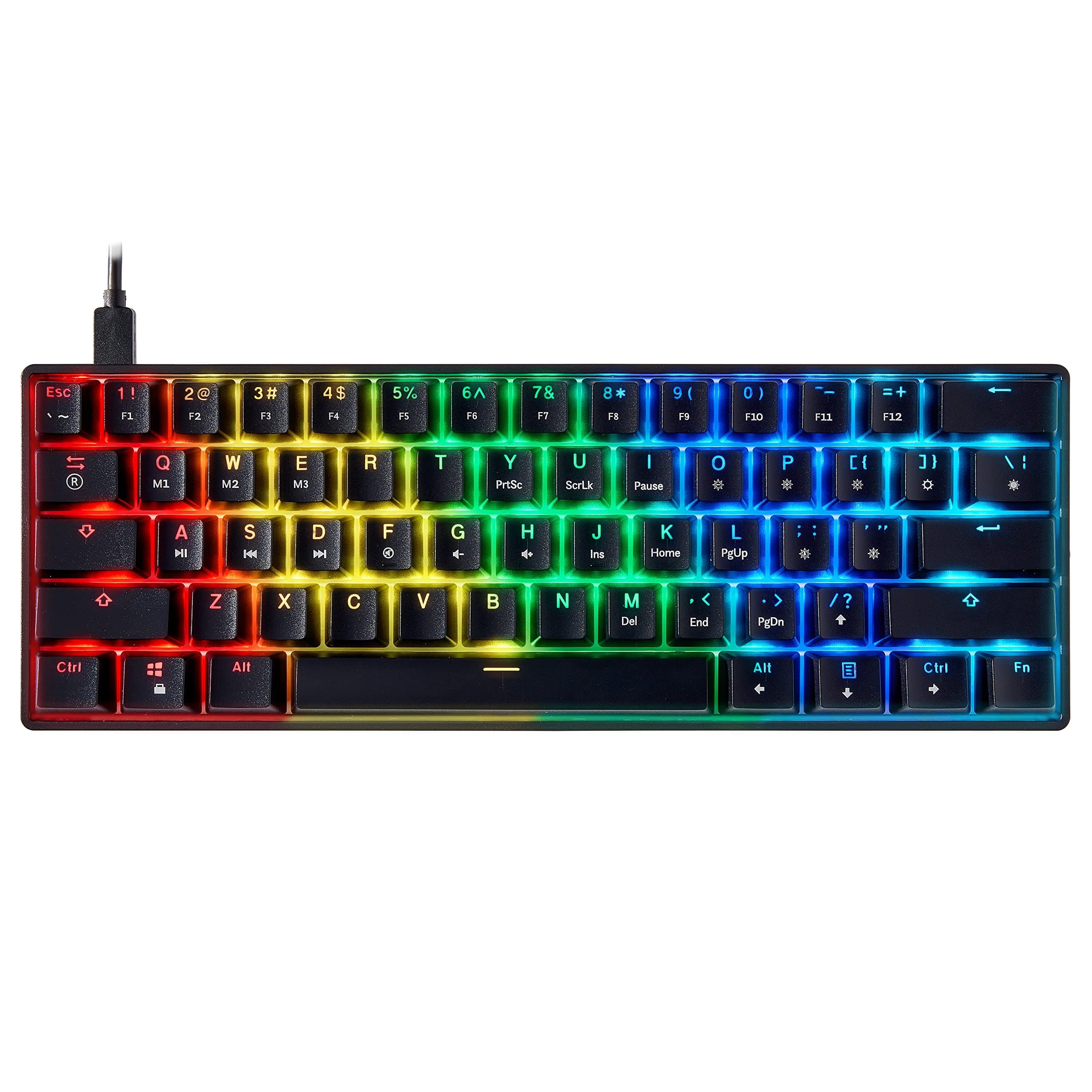 Mizar MZ60 Luna Mechanical Gaming Keyboard | 60% Keyboard 62 Key ANSI US Layout | RGB LED Backlit | Anti Ghosting NKRO | Progammable Macro Keys | H...