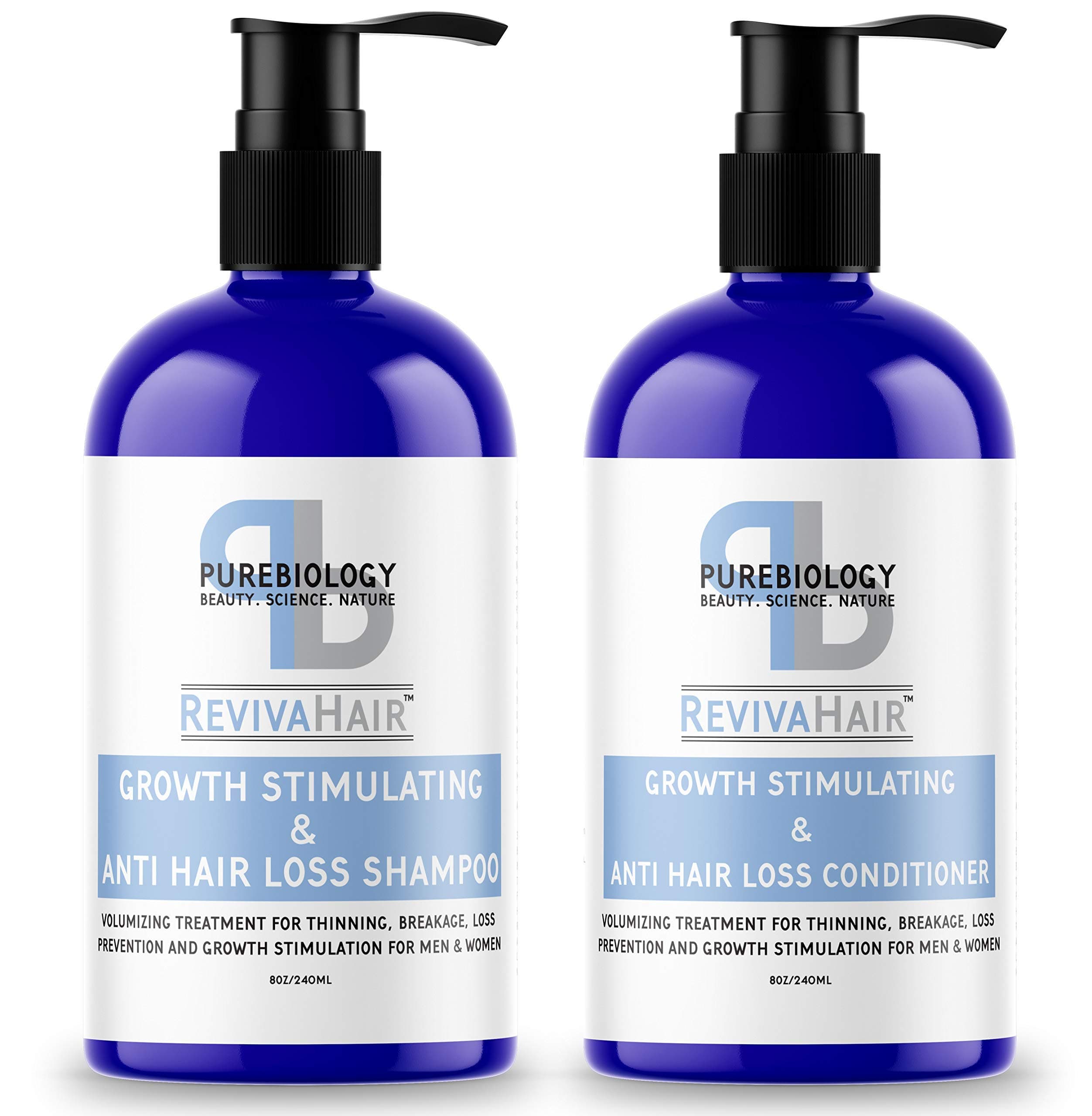 RevivaHair Biotin Shampoo and Conditioner Set | Volumizing Shampoo and Conditioner for Dry Damaged Hair with Rosemary Sage and Lemon | Thinning Hai...