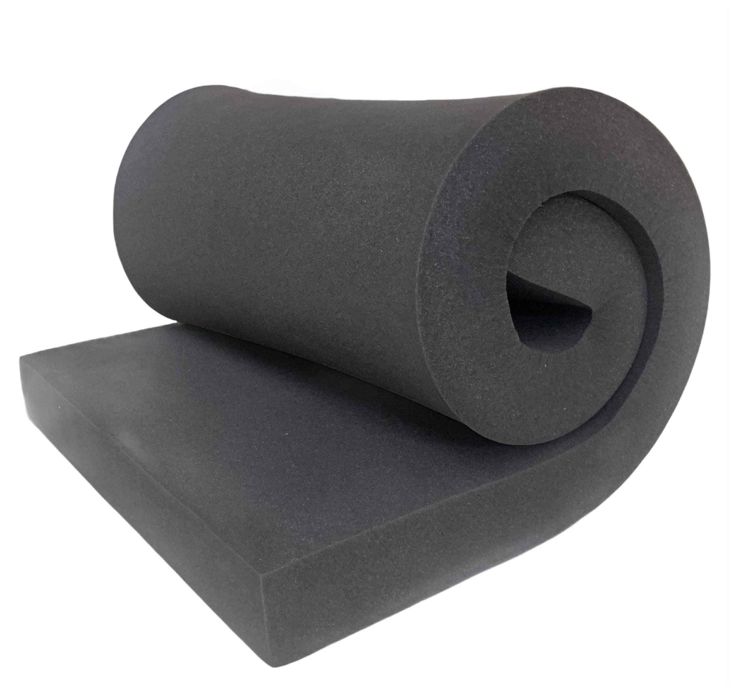 AKTRADING CO. CertiPUR-US Certified Charcoal Rubber Foam Sheet Cushion (Seat Replacement, Upholstery Sheet, Foam Padding, Acoustic Foam Sheet) - 1&...