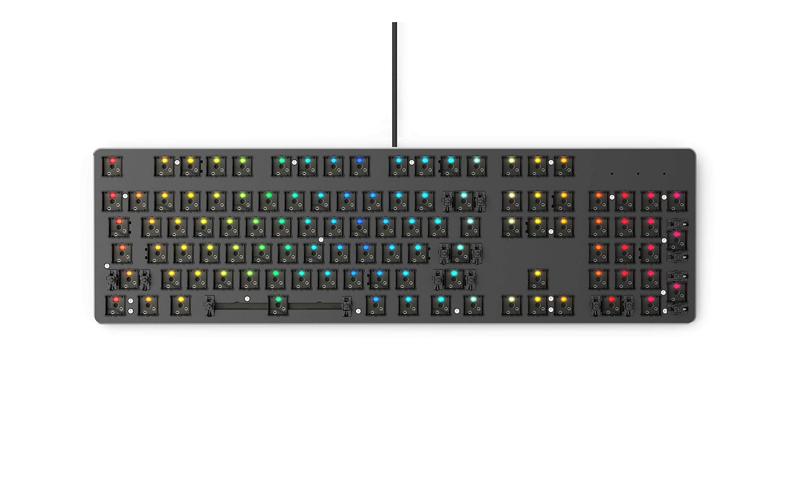 Glorious Custom Gaming Keyboard - GMMK 100% Percent Full Size Barebone - USB Wired Mechanical Keyboard Kit - RGB Hot Swappable Switches & Keycaps -...
