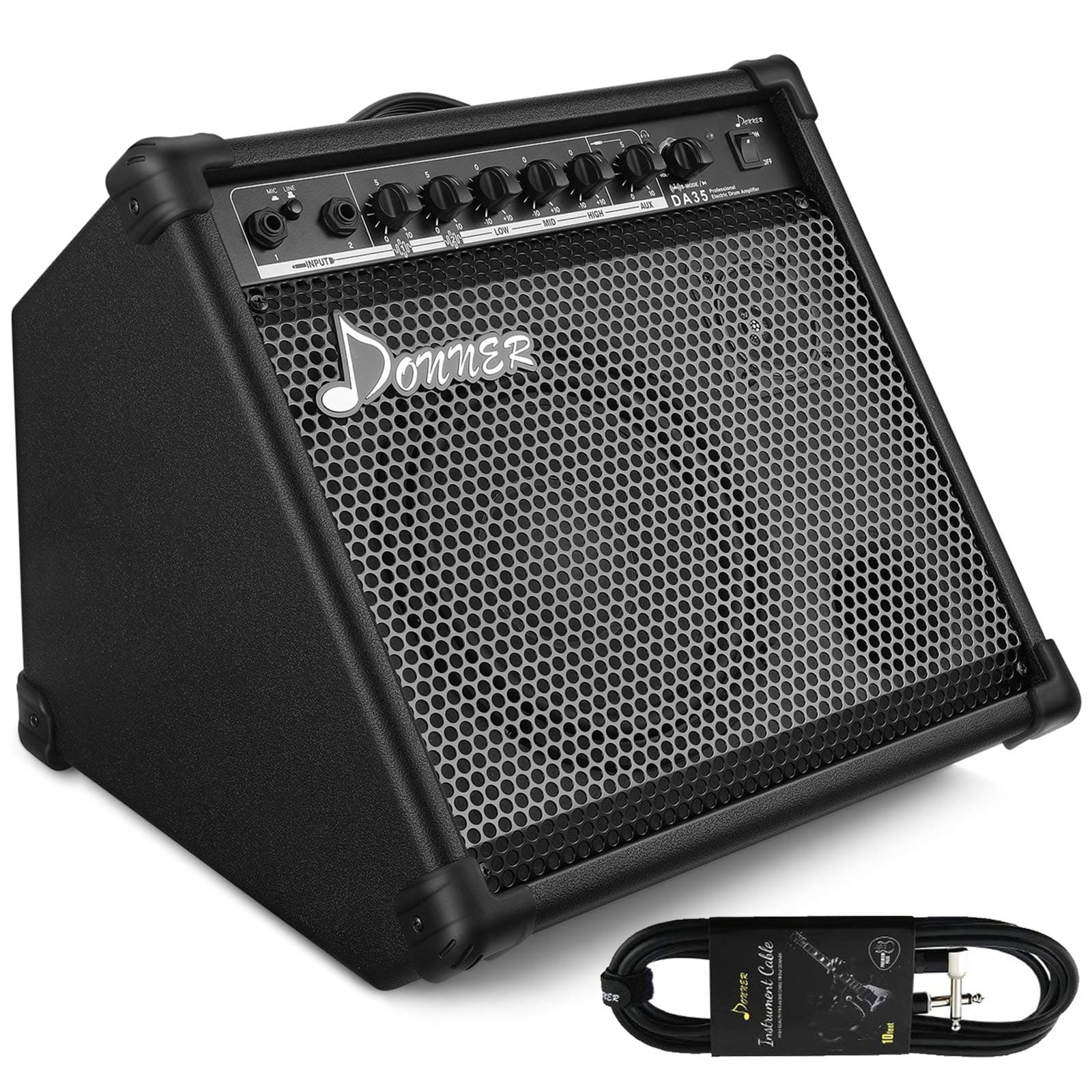 Donner Electric Drum AMP 35-Watt Electronic Drum Amplifier DDA-35 Keyboard Speaker with Aux in and Wireless Audio Connection, Drum/Keyboard /MIC 3 ...