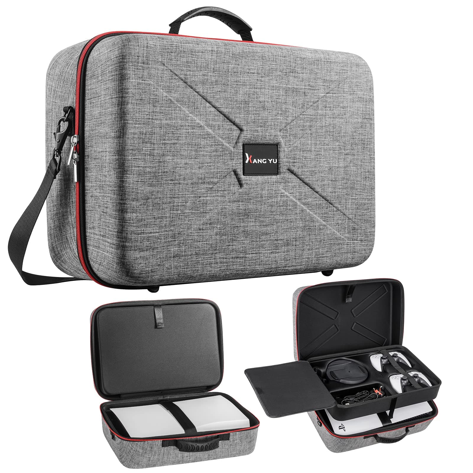 Double-Layer Design Protective for ps5 Carrying Case,Hard Shell Have Cushion Padding Travel Storage Bag for Playstation 5 Digital Edition/Disc Game...