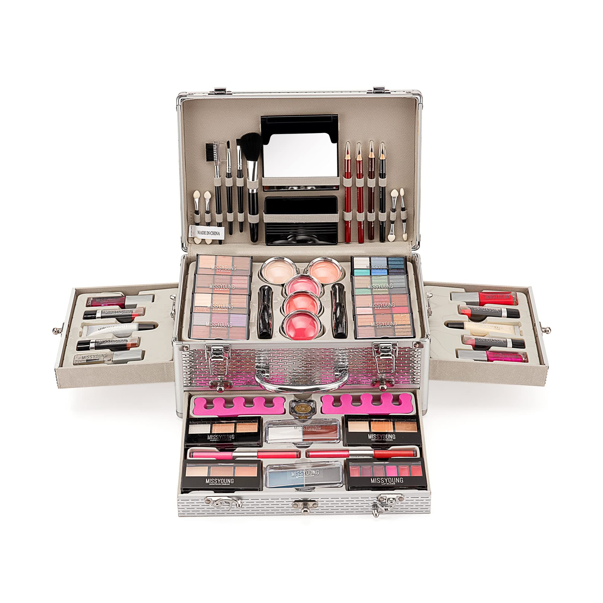 Joyeee All-in-One Makeup Gift Set Carry All Makeup Kit for Women Full Kit With Aluminum Case Lipgloss Lipstick Concealer Blush Foundation Face Powd...