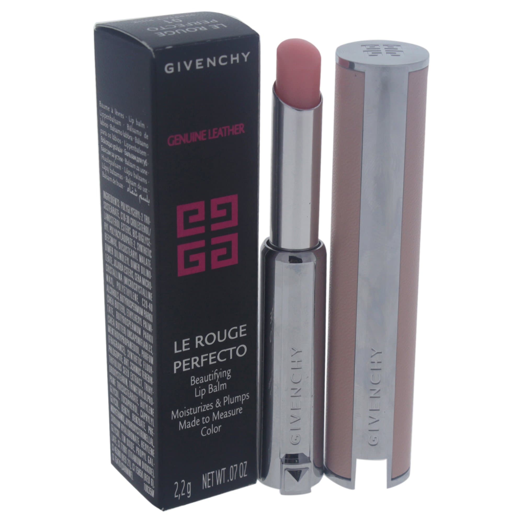 Givenchy Le Rouge Perfecto Beautifying # 01 Perfect Pink Lip Balm for Women, 0.07 Ounce