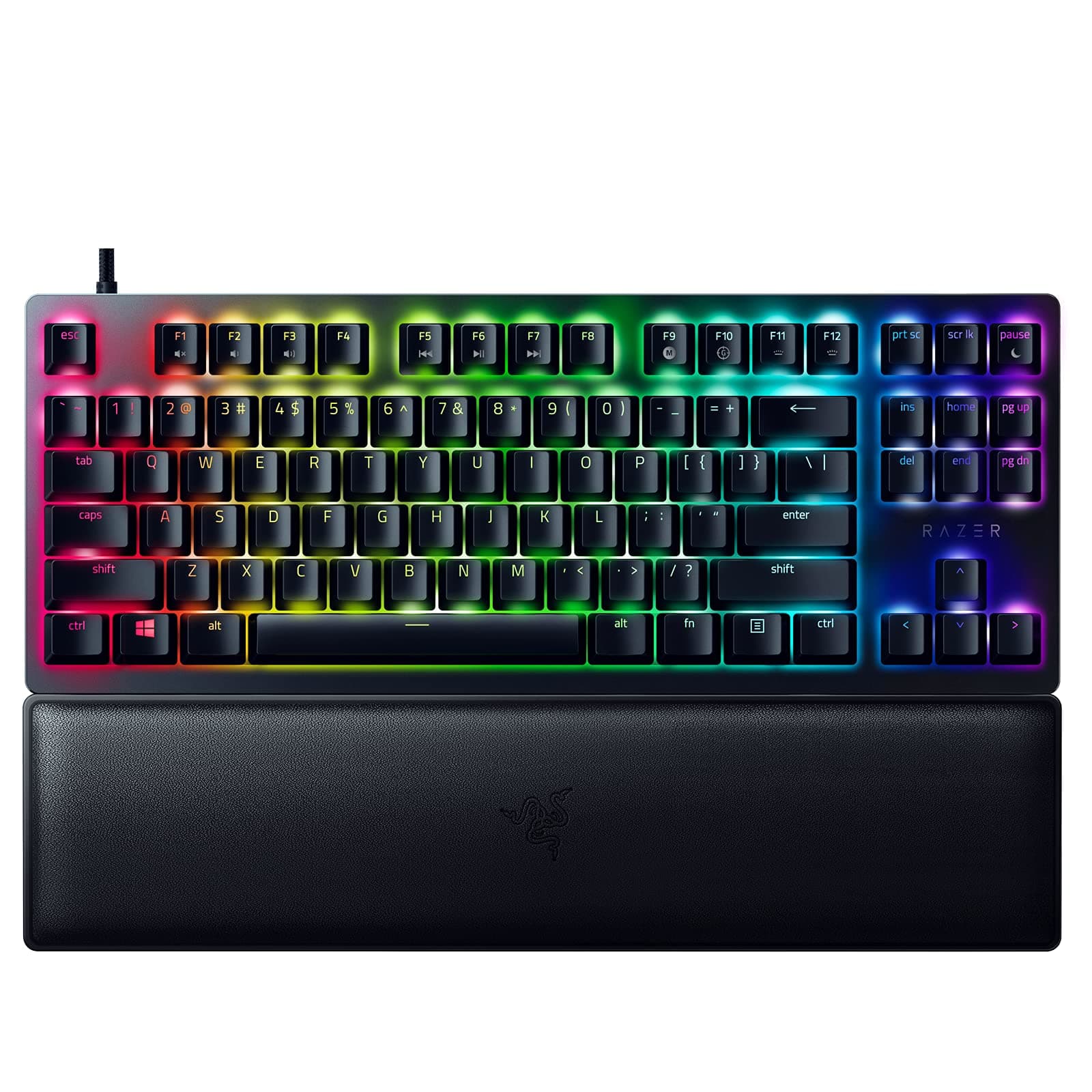 Razer Huntsman V2 TKL Tenkeyless Gaming Keyboard: Fastest Clicky Optical Switches w/Quick Keystrokes & 8000Hz Polling Rate - Detachable Type-C Cabl...