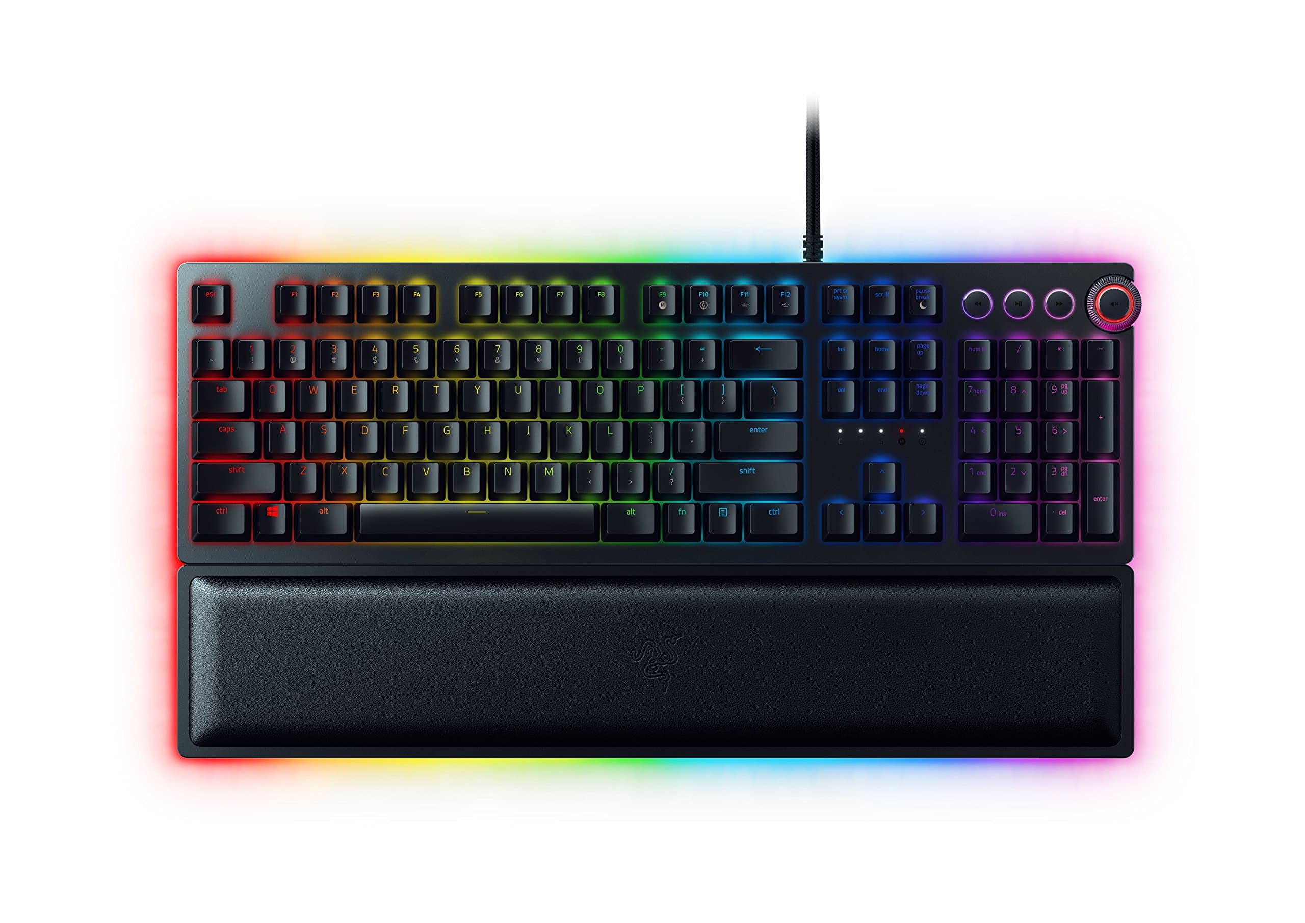Razer Huntsman Elite Gaming Keyboard: Fast Keyboard Switches - Linear Optical Switches - Chroma RGB Lighting - Magnetic Plush Wrist Rest - Dedicate...