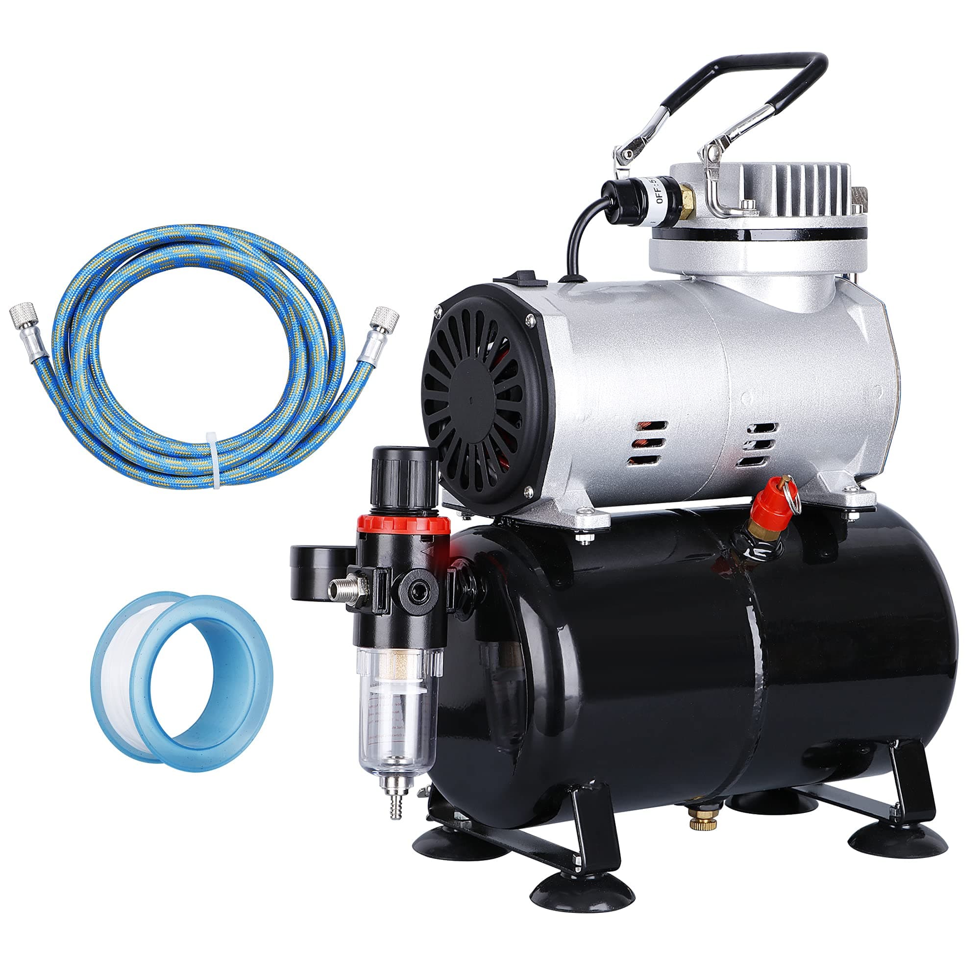 ZENY Professional Airbrush Compressor with Tank Multipurpose Airbrushing Kit for Spraying Art Tattoo Nail Painting Makeup