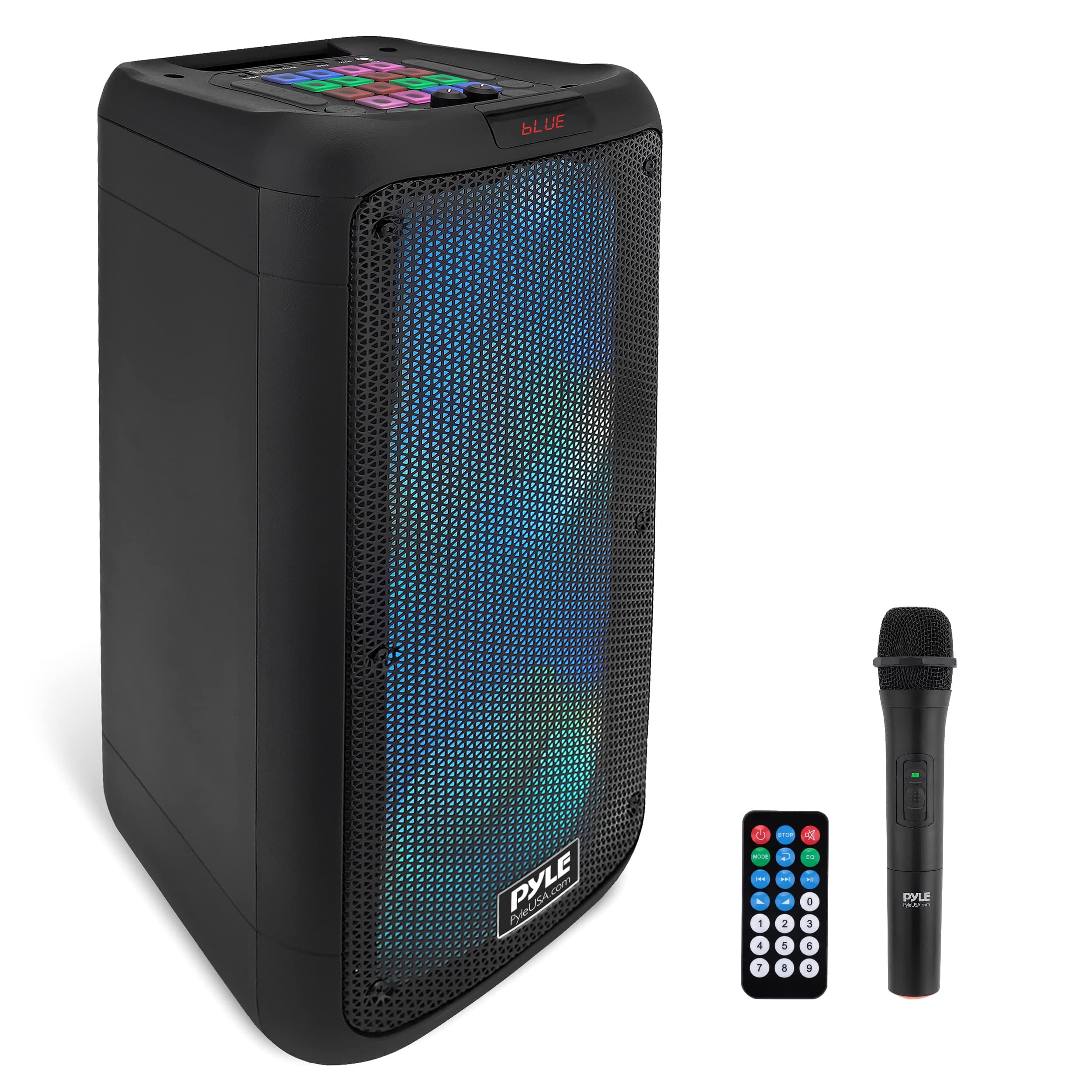 Portable Bluetooth PA Speaker System - 600W Dual 8” Rechargeable Outdoor BT Speaker - TWS, Party Lights, LED Display, FM/AUX/MP3/USB/SD, ¼ in, Whee...