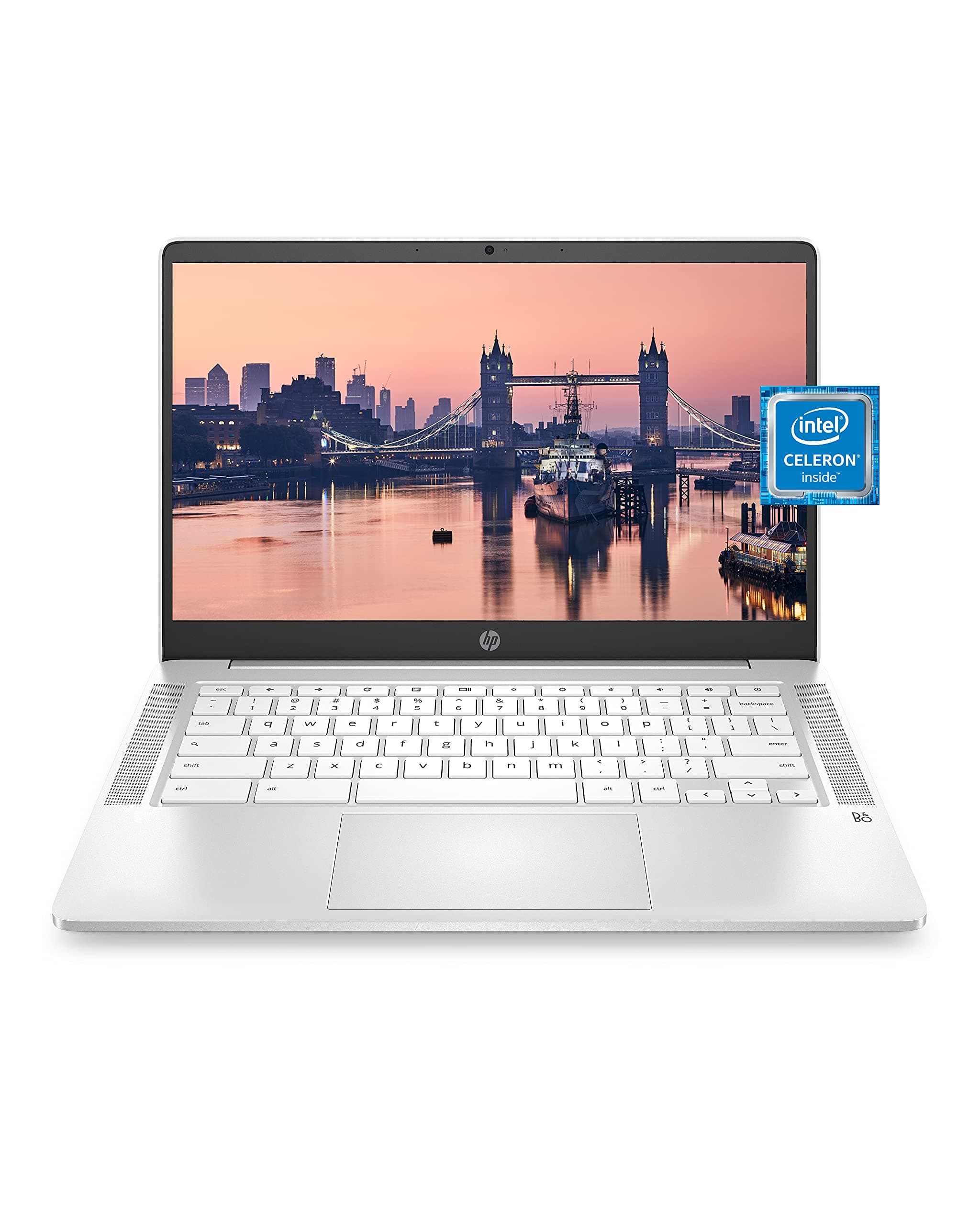 HP Chromebook 14 Laptop, Intel Celeron N4000 Processor, 4 GB RAM, 32 GB eMMC, 14” HD Display, Chrome, Lightweight Computer with Webcam and Dual Mic...
