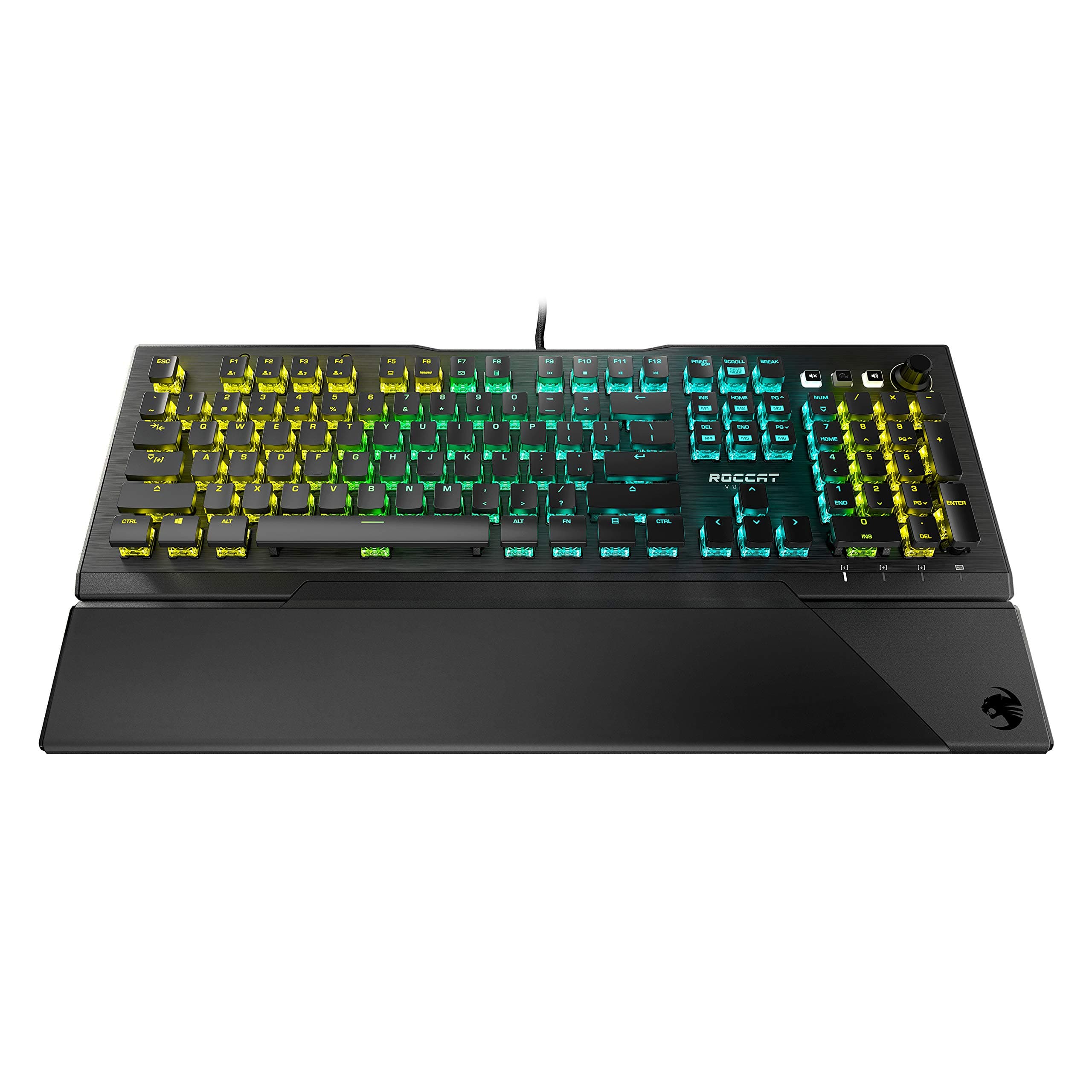 ROCCAT Vulcan Pro Linear Optical PC Gaming Keyboard, Titan Switch Full Size with Per Key AIMO RGB Lighting, Anodized Aluminum Top Plate and Detacha...