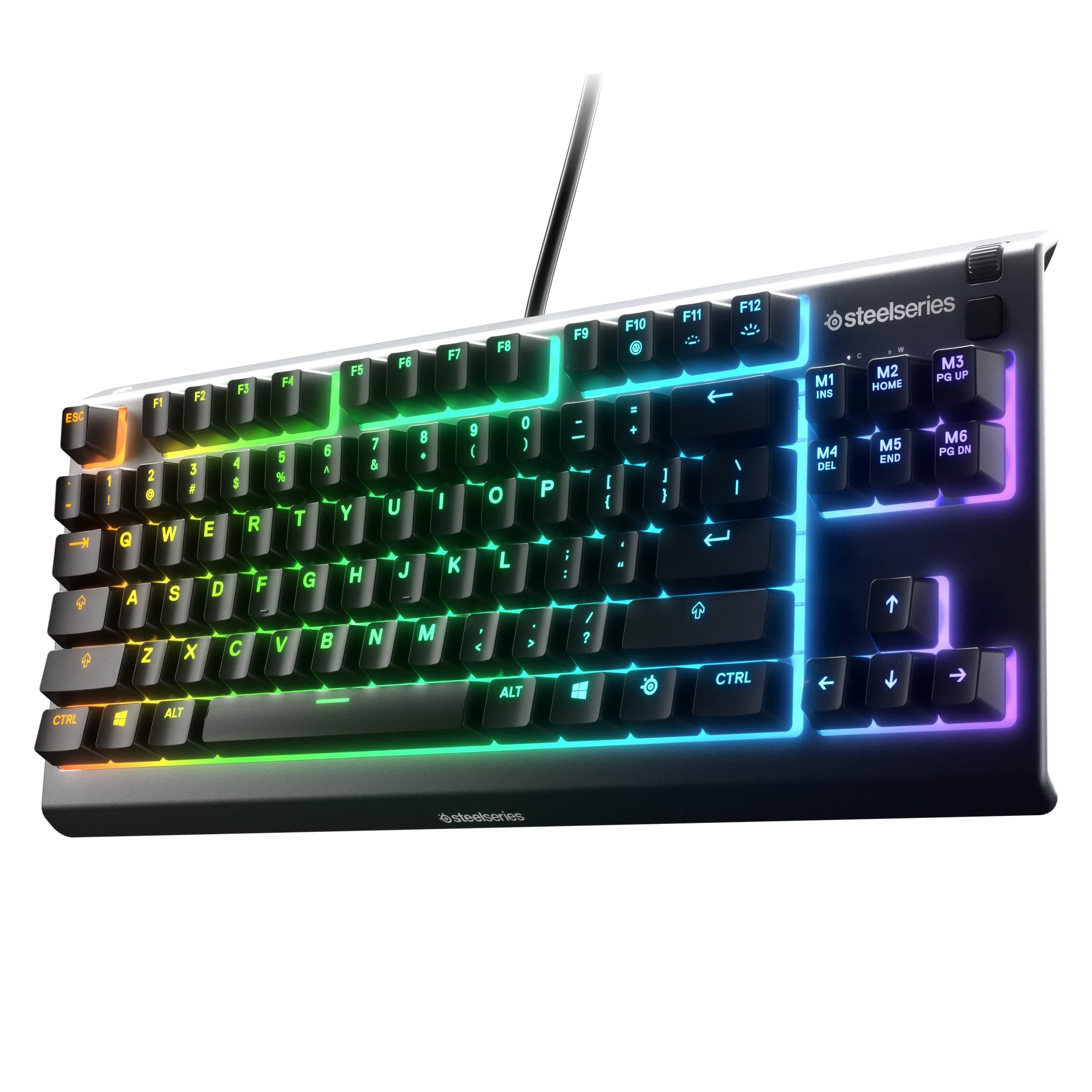SteelSeries Apex 3 TKL RGB Gaming Keyboard – Tenkeyless Compact Form Factor - 8-Zone RGB Illumination – IP32 Water & Dust Resistant – Whisper Quiet...