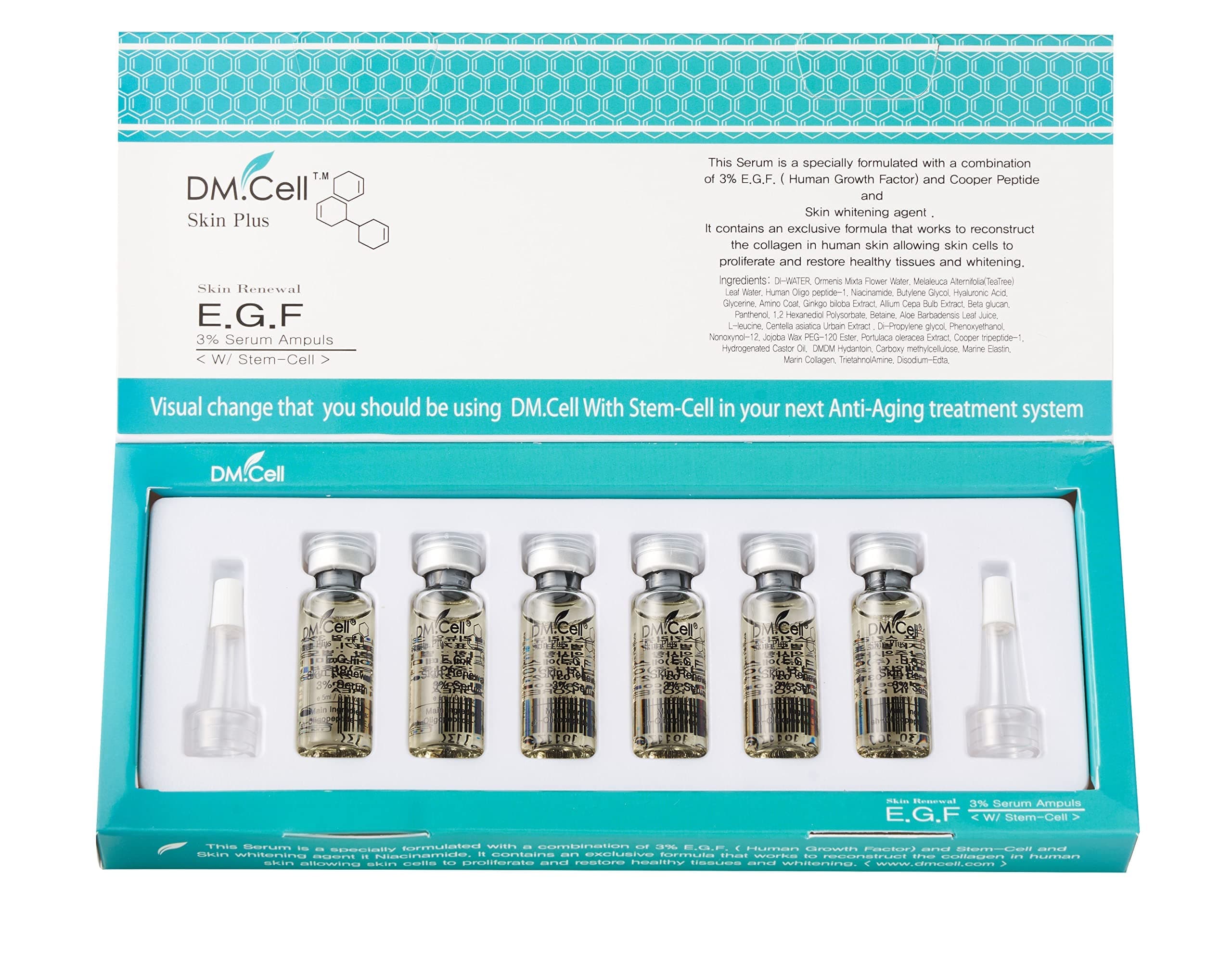 DM.Cell EGF, FGF Repairing ampoule, Microneedling Serum For Skin Renewal Skin Protectant Barrier Ampoule K-Beauty korean skincare Award winner 1Fl.Oz