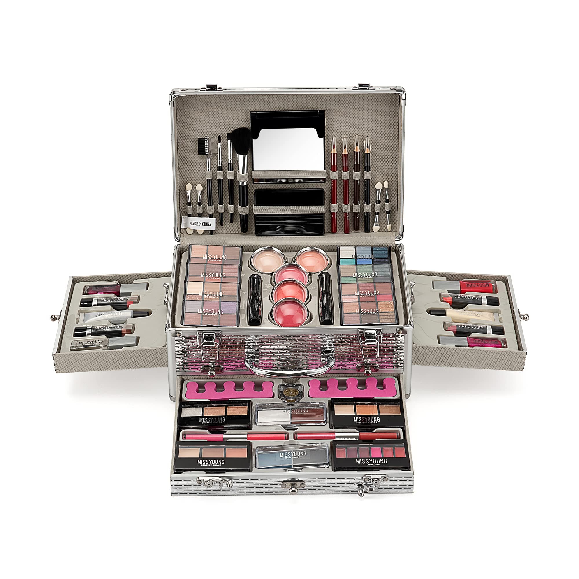 Pure Vie All-in-One Holiday Gift Makeup Set Cosmetic Essential Starter Bundle Include Eyeshadow Palette Lipstick Concealer Blush Mascara Eyeliner F...