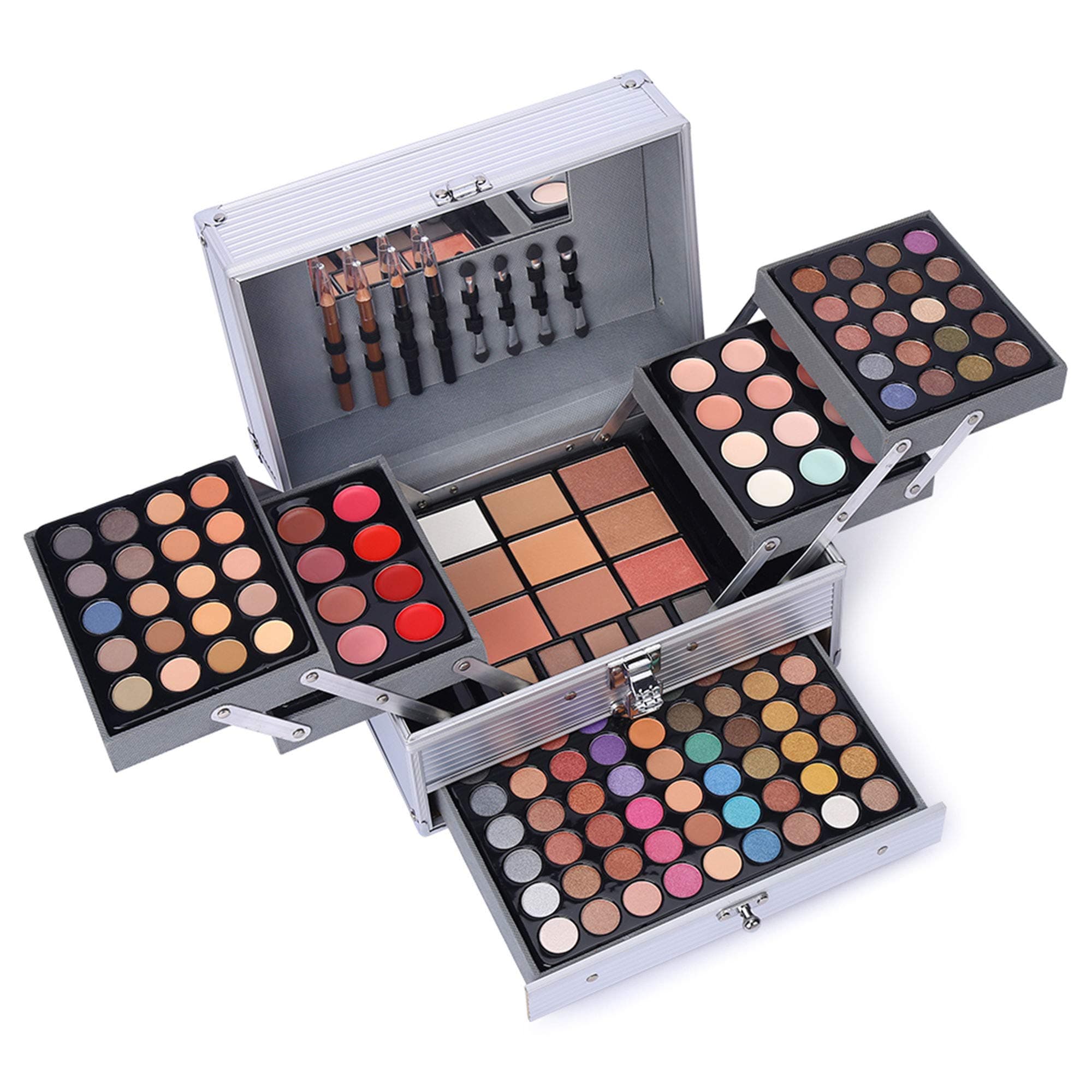 132 Color All In One Makeup Gift Set Kit- Includes 94 Eyeshadow, 12 Lip Gloss, 12 Concealer, 5 Eyebrow powder, 3 Face Powder, 3 Blush, 3 Contour Sh...