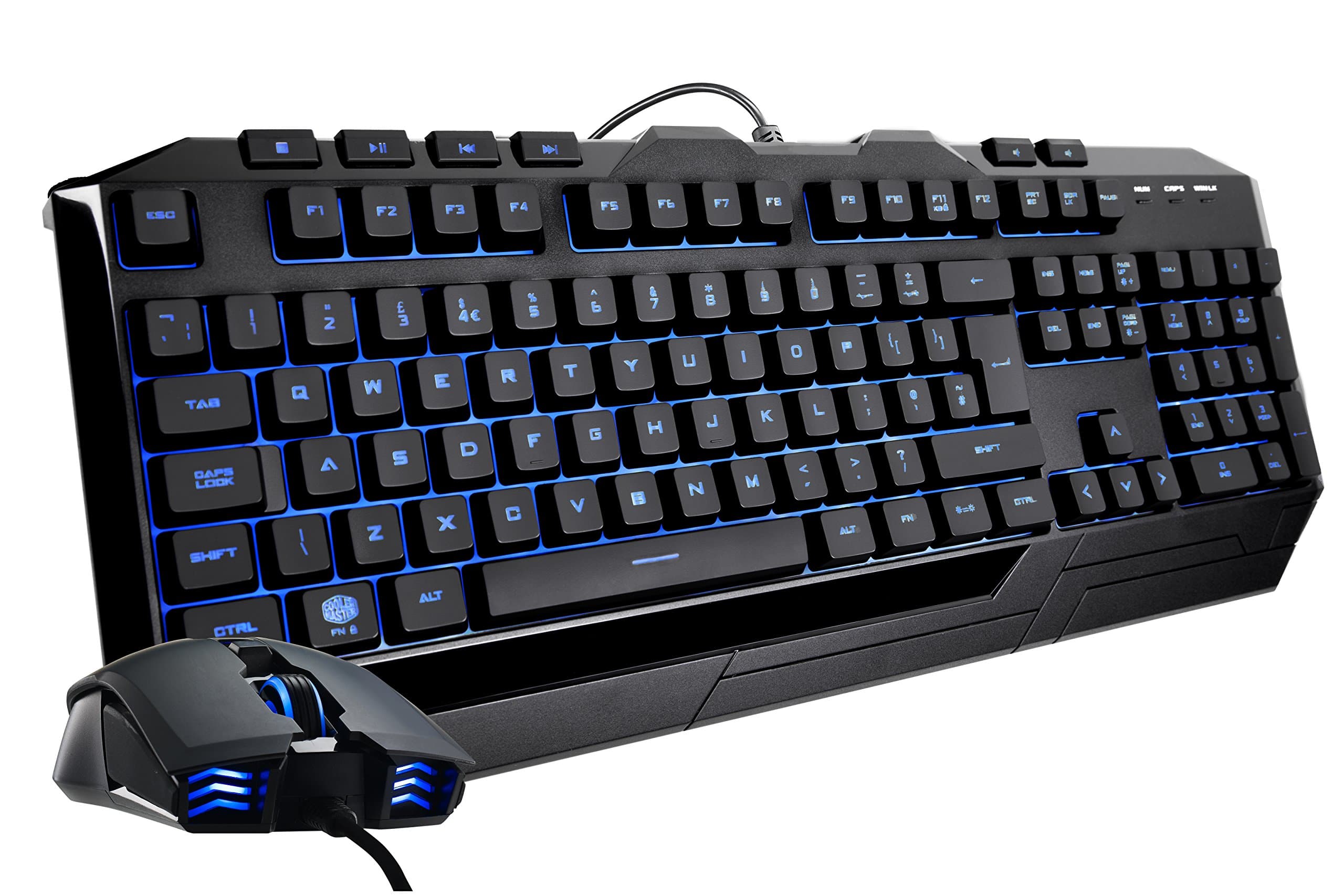 Cooler Master Devastator 3 Gaming Keyboard & Mouse Combo - Membrane Switches with 7 Colour LED Backlighting, Dedicated Media Keys & Wrist Rest - MM...