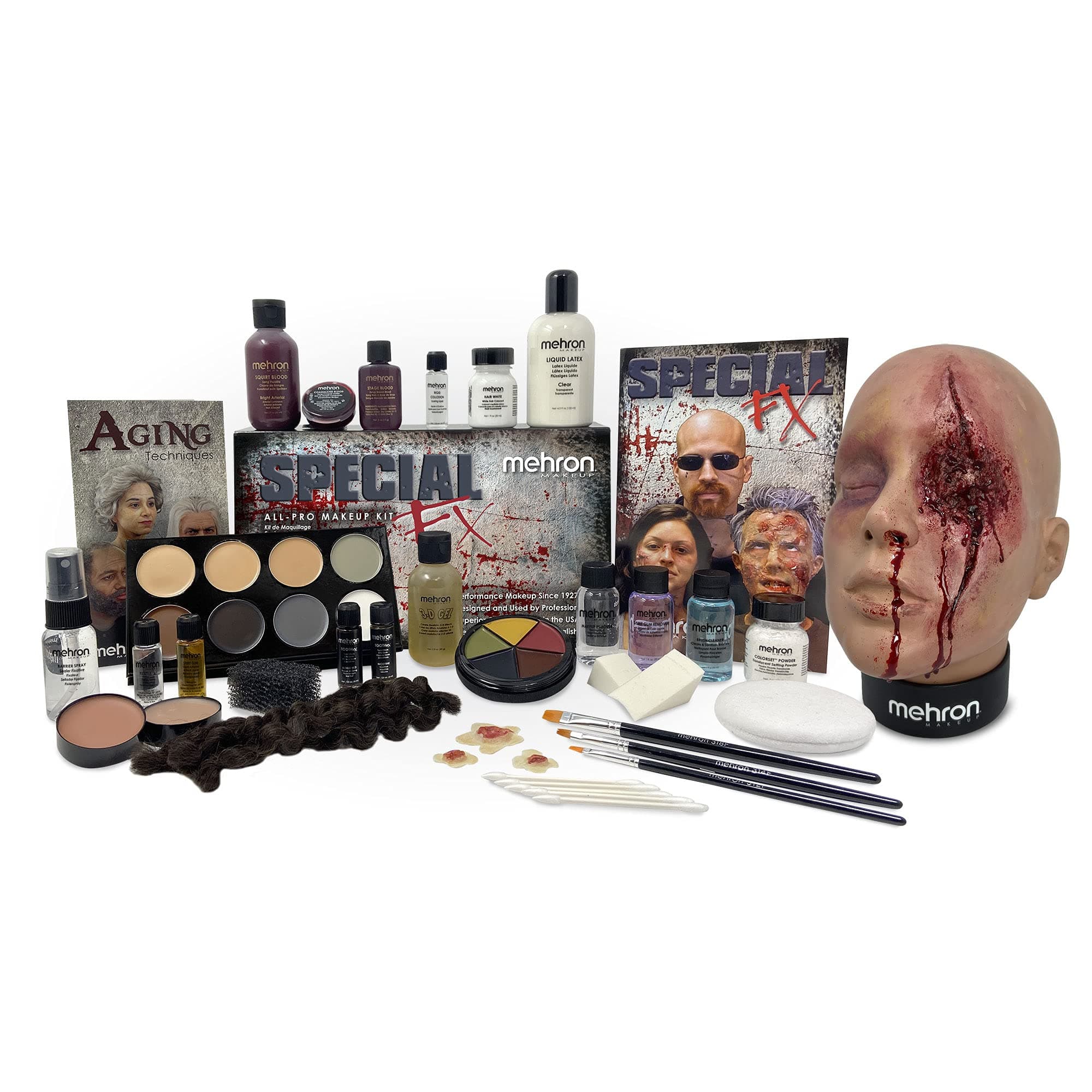 Mehron Makeup Special FX Set for Halloween, Christmas Gifts, Cosplay (Practice Head Included)