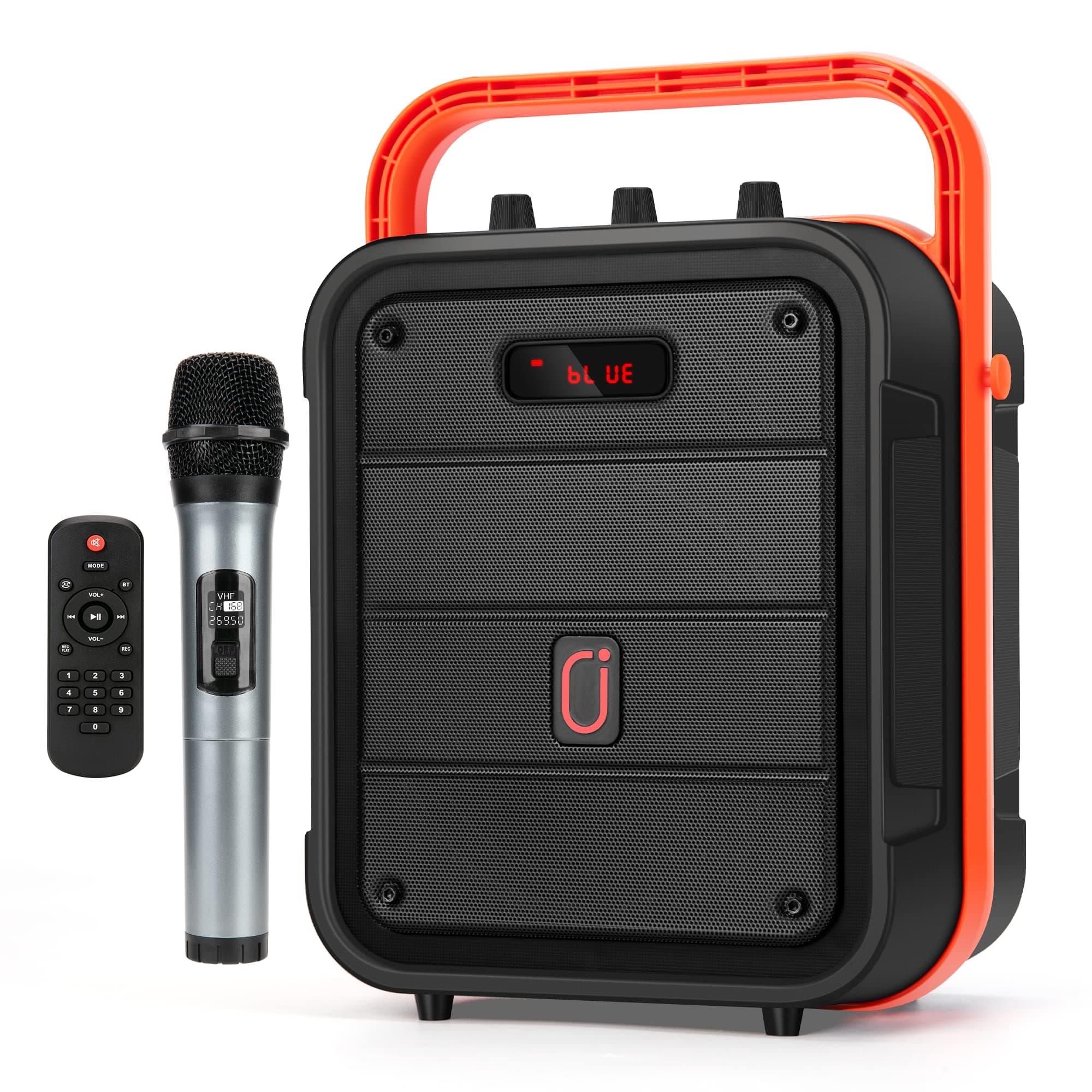 JYX Portable Karaoke Machine Bluetooth Speaker with Wireless Microphone, Pairing with TWS, FM Radio, Recording, Support USB/TF Card, Perfect for Ho...