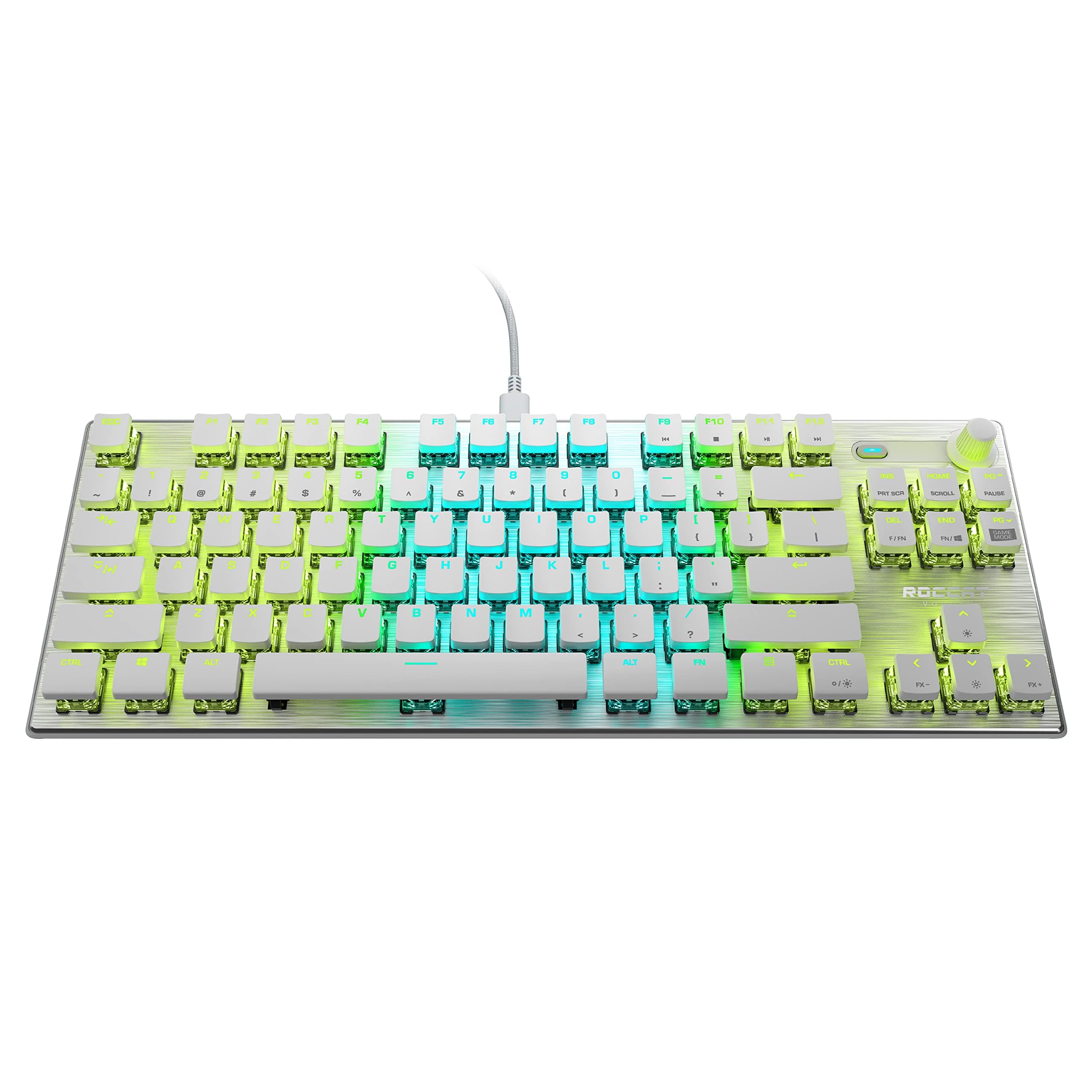 ROCCAT Vulcan TKL Pro PC Gaming Keyboard, Linear Optical Titan Switch, AIMO RGB Lighting, Tenkeyless Mechanical Feel Speed Keystroke, Low Profile E...