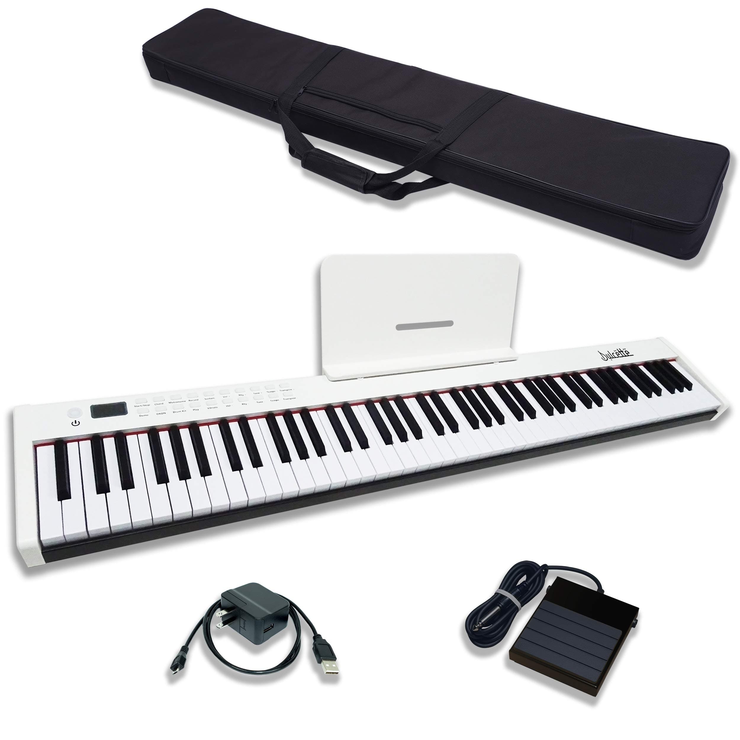 Dulcette DC11 88-Key Portable Piano Keyboard | Built-In Amplifying Speakers | Semi-Weighted Keys | Sustain Pedal MIDI/USB | Electric Keyboard Piano...