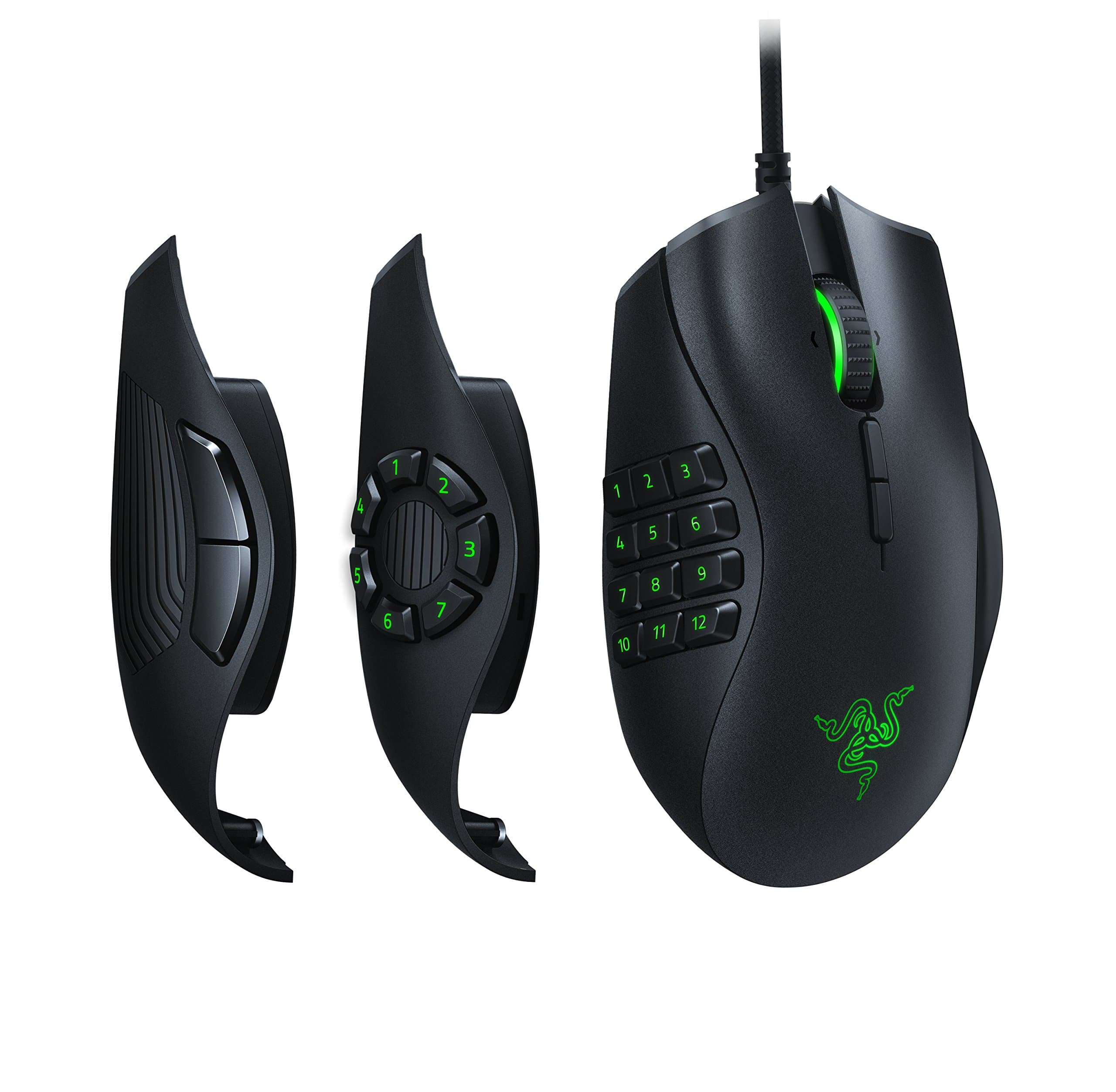 Razer Naga Trinity Gaming Mouse: 16,000 DPI Optical Sensor - Chroma RGB Lighting - Interchangeable Side Plate w/ 2, 7, 12 Button Configurations - M...