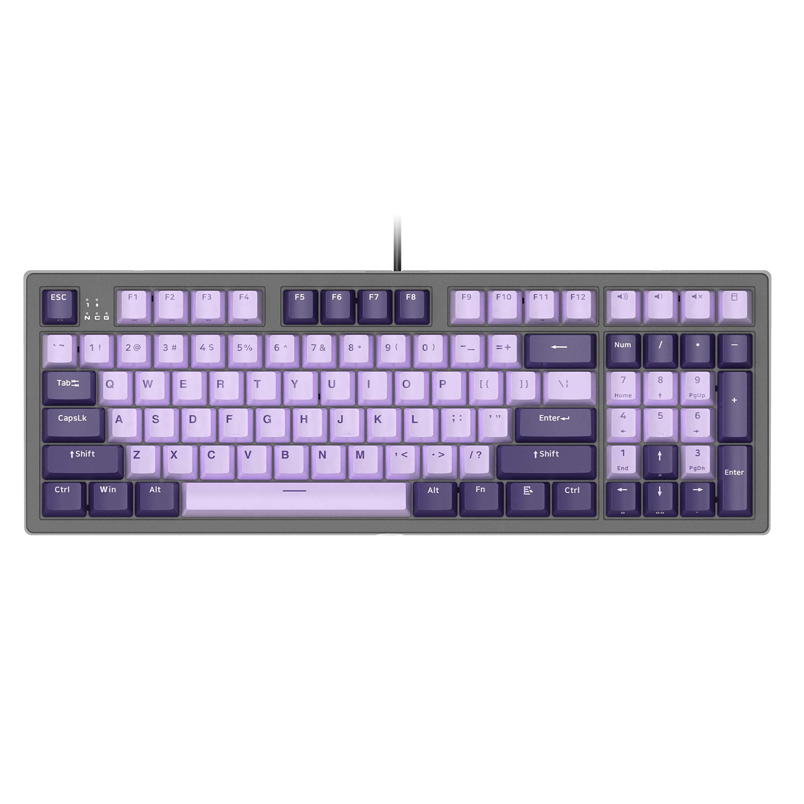 FIRSTBLOOD ONLY GAME. B16 Lilac Mechanical Gaming Keyboard - Cherry Red Switch - 96 Keys Layout - PBT Keycaps - White Backlit - Purple