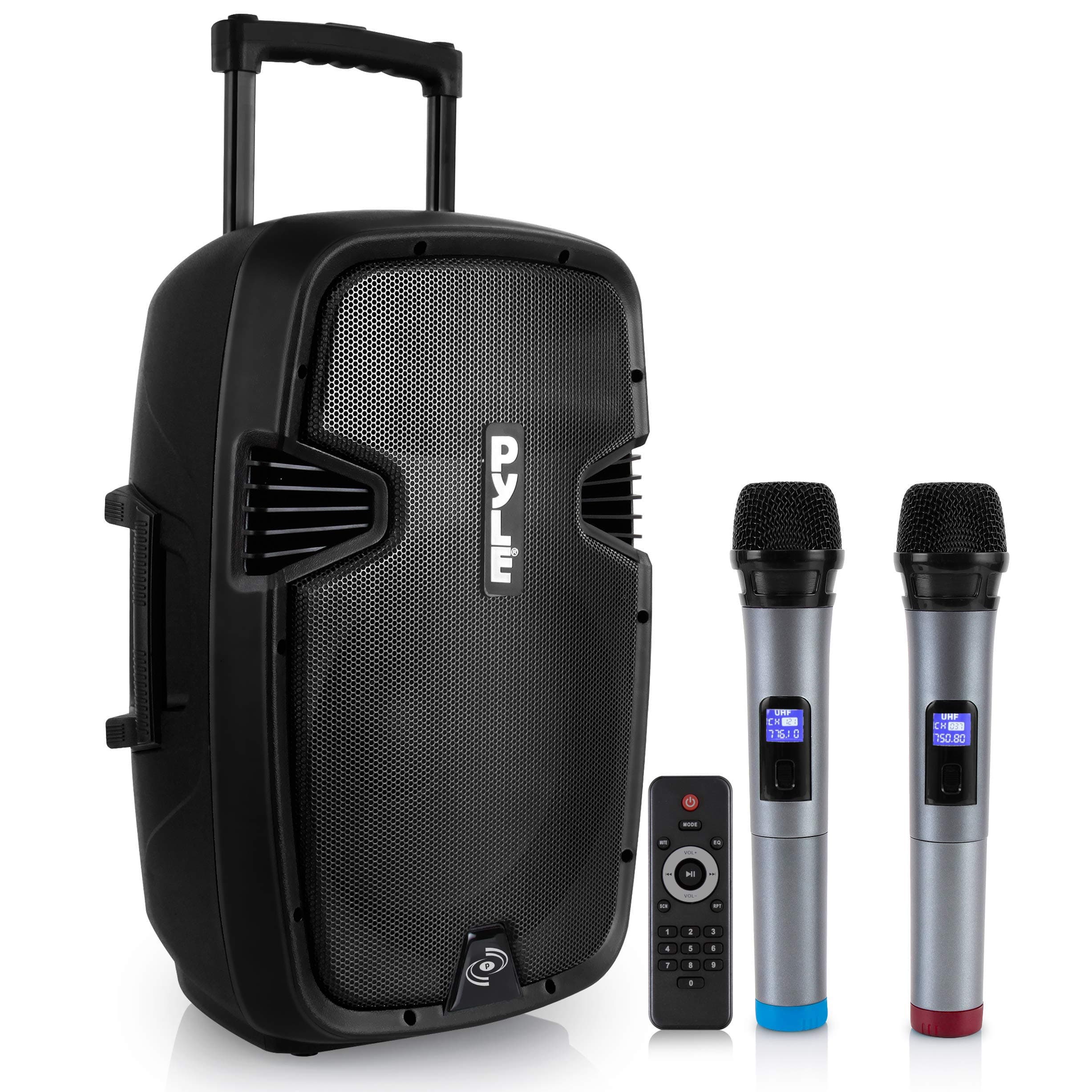 Karaoke Portable PA Speaker System - 1600W Active Powered Bluetooth Compatible Speaker, Rechargeable Battery, Easy Carry Wheels, USB MP3 RCA, FM Ra...
