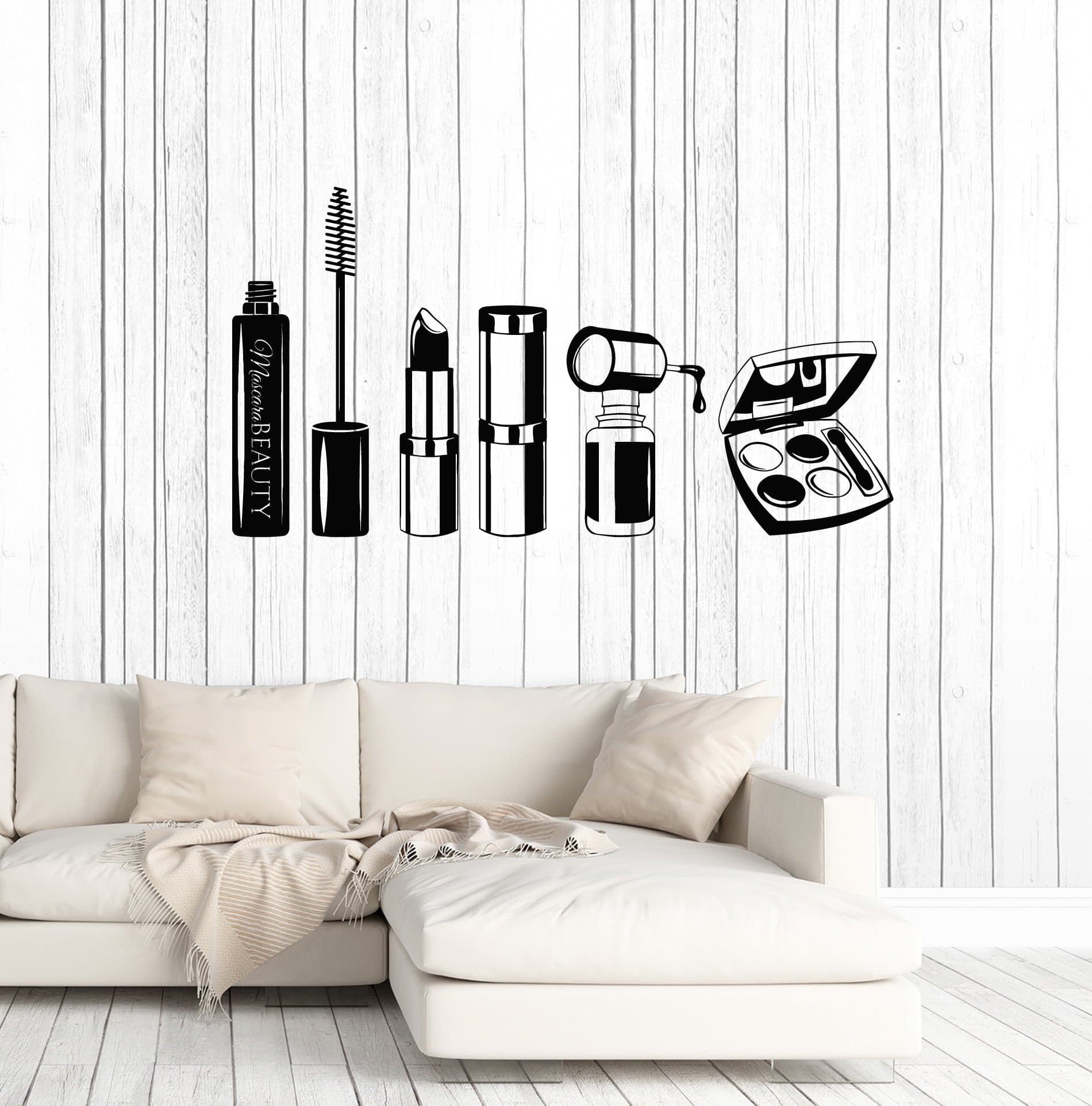 Vinyl Wall Decal Beauty Salon Mascara Stylist Woman Girl Room Stickers Mural Large Decor (ig5042) Orange