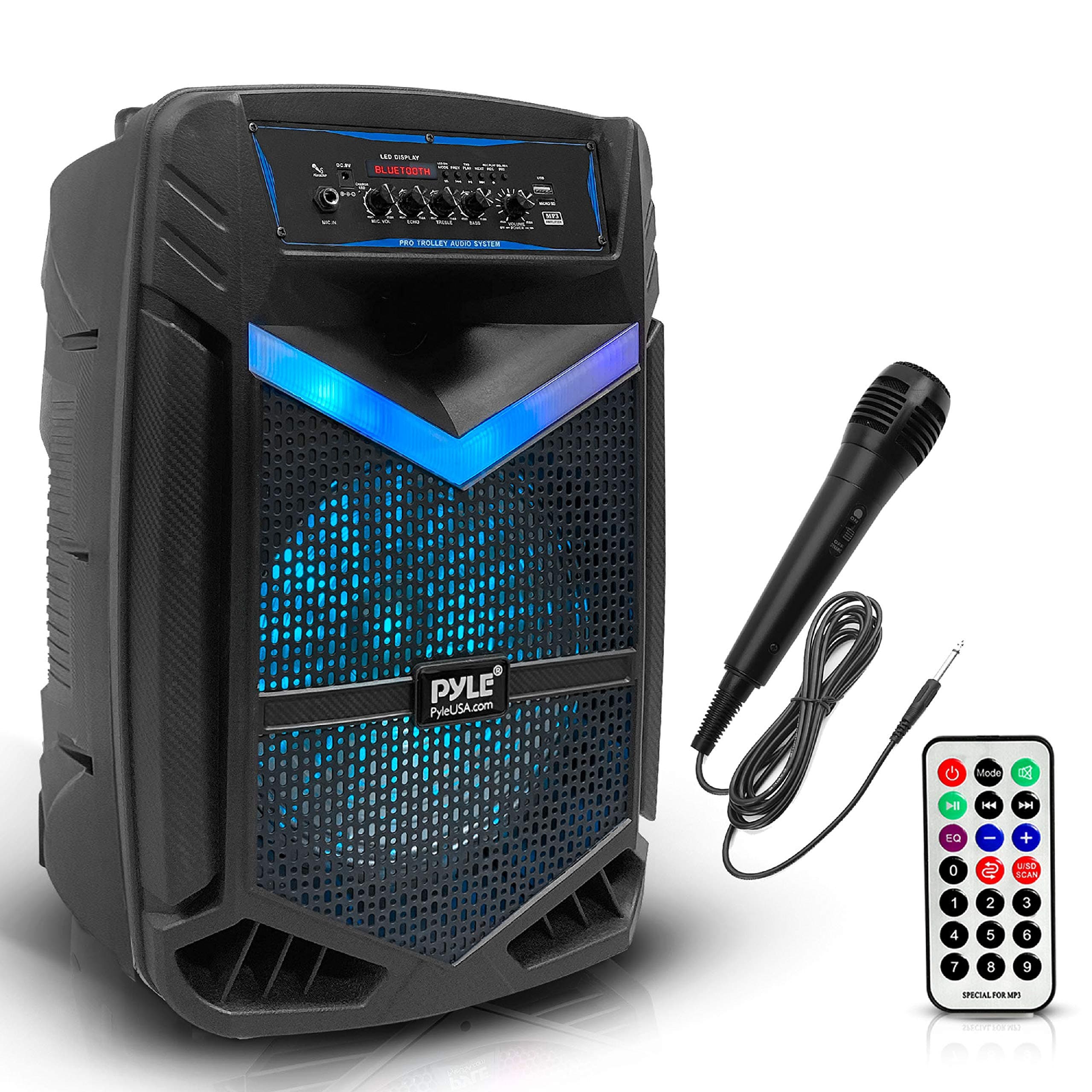 Portable Bluetooth PA Speaker System - 800W Rechargeable Outdoor Bluetooth Speaker Portable PA System w/ 12” Subwoofer 1” Tweeter, Recording Functi...