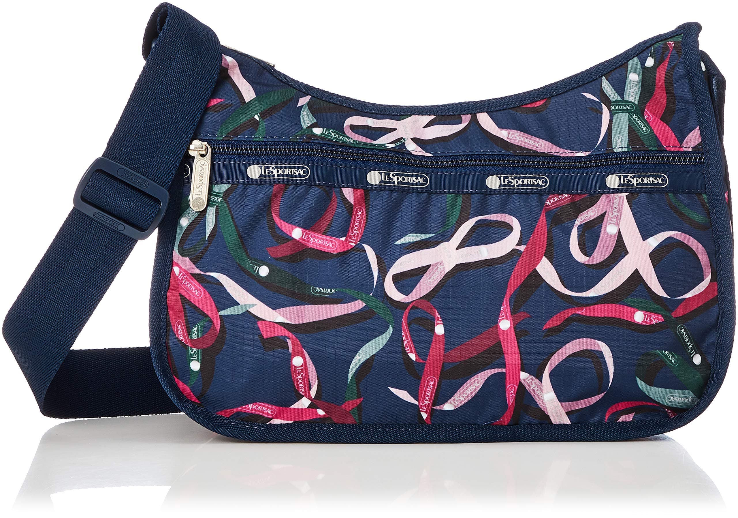 LeSportsac Classic Hobo Crossbody Handbag in Ribbons Navy, Medium