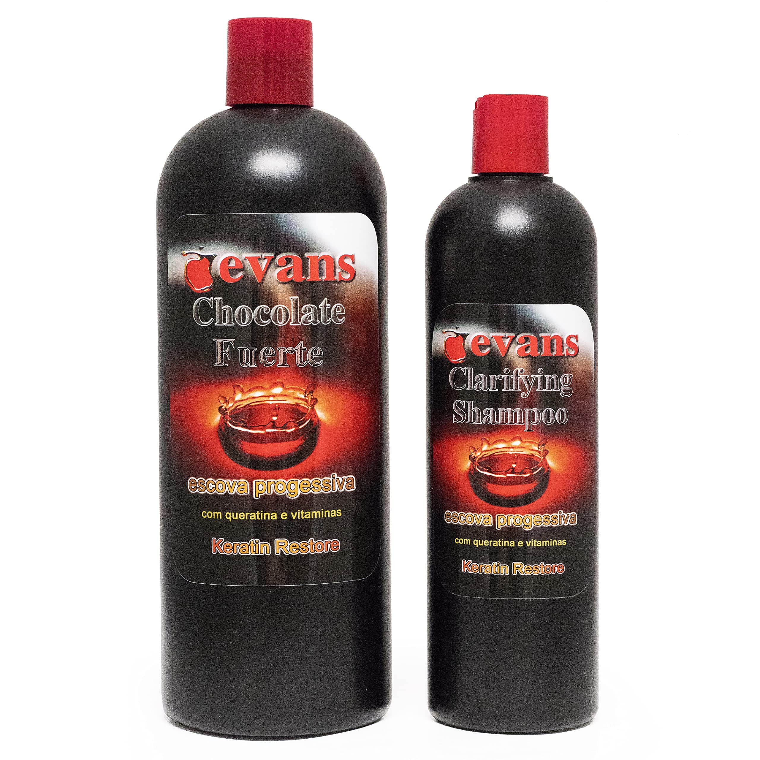 YSSER evans COMBO PACK Brazilian Keratin Hair Smoothing Treatment Blowout Straightening System - Strong 32 fl oz + Clarifying Shampoo 16 fl oz. 2 P...