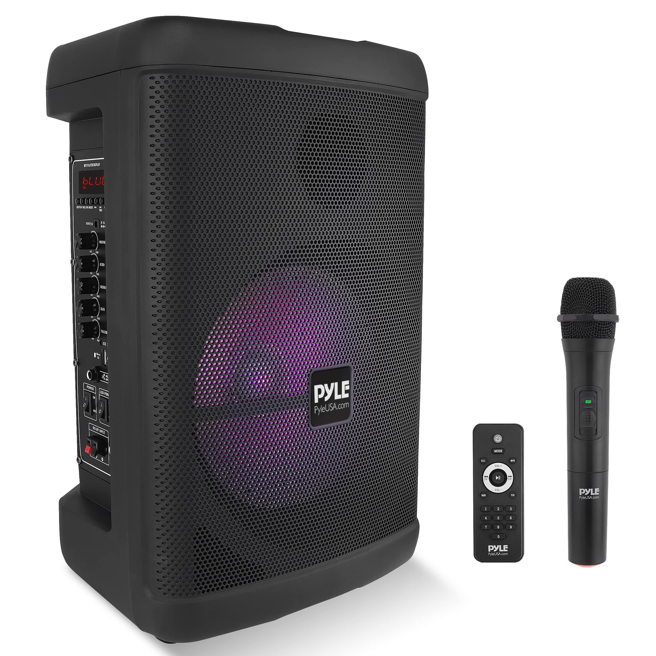 Pyle Portable Bluetooth PA Speaker - 500W 12” Rechargeable Outdoor BT Karaoke Audio System - TWS, Party Lights, LED Display, FM/AUX/MP3/USB/SD, 6.5...