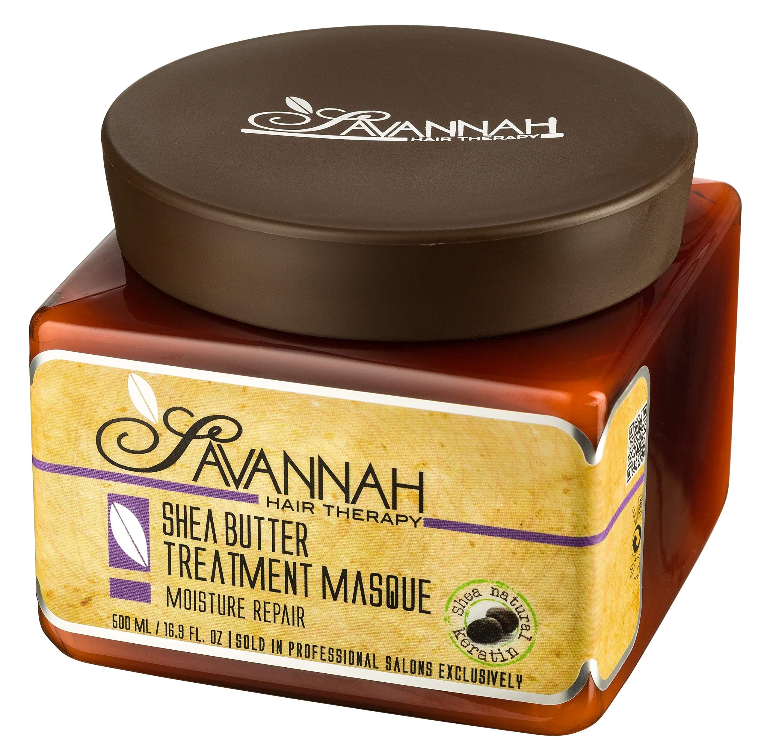 Savannah Hair Therapy Deep Conditioning Hair Mask for Dry Damaged Hair and Growth with Shea Butter 16.9oz, Sulfate Free Keratin Hair Treatment Mask...