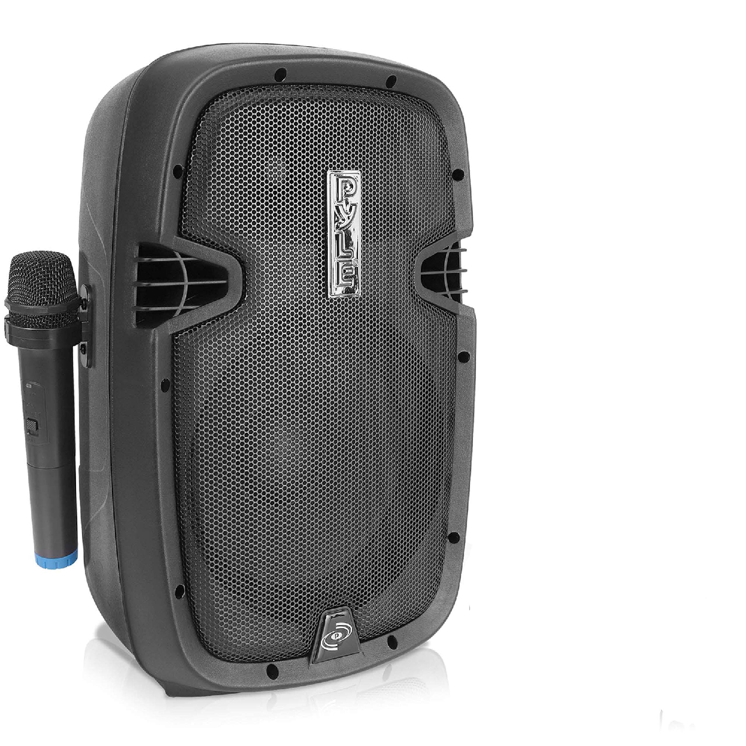 Portable Bluetooth PA Speaker System - 2-Way Rechargeable Outdoor Bluetooth Speaker Portable PA System w/Microphone in, USB SD Card Reader, FM Radi...