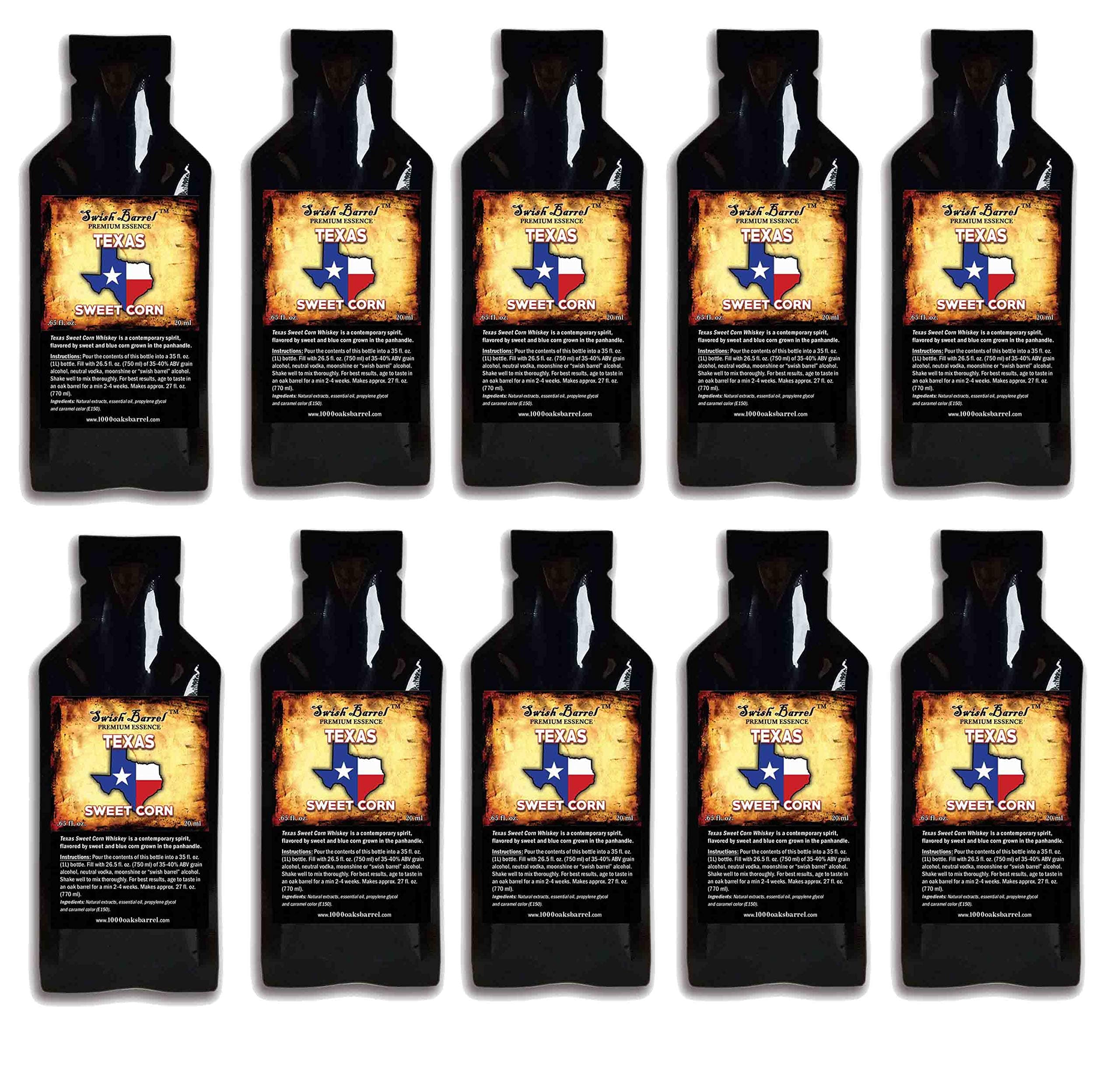 Texas Sweet Corn Whiskey Premium Essence 10 pack | Bootleg Kit Refills | Thousand Oaks Barrel Co. | Gourmet Flavor for Cocktails Mixers and Cooking...